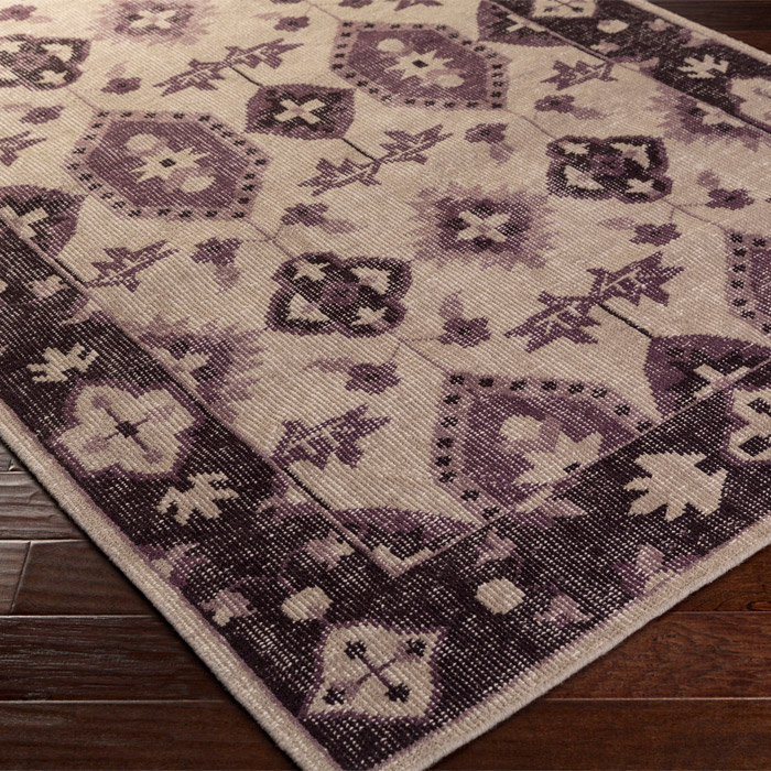Surya Pazar Eggplant/Beige Area Rug Wayfair