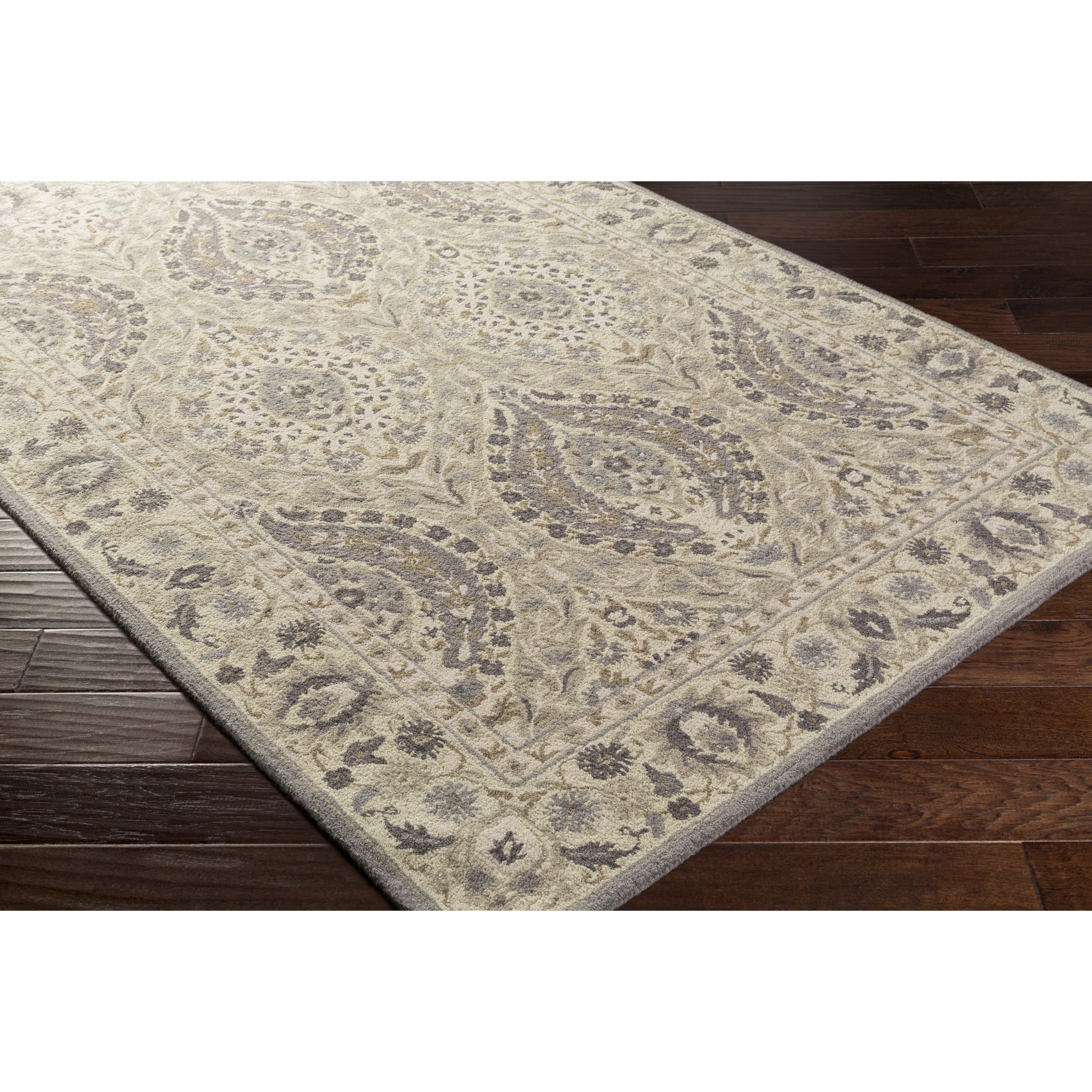 Bungalow Rose HandTufted Charcoal/Taupe Area Rug Wayfair