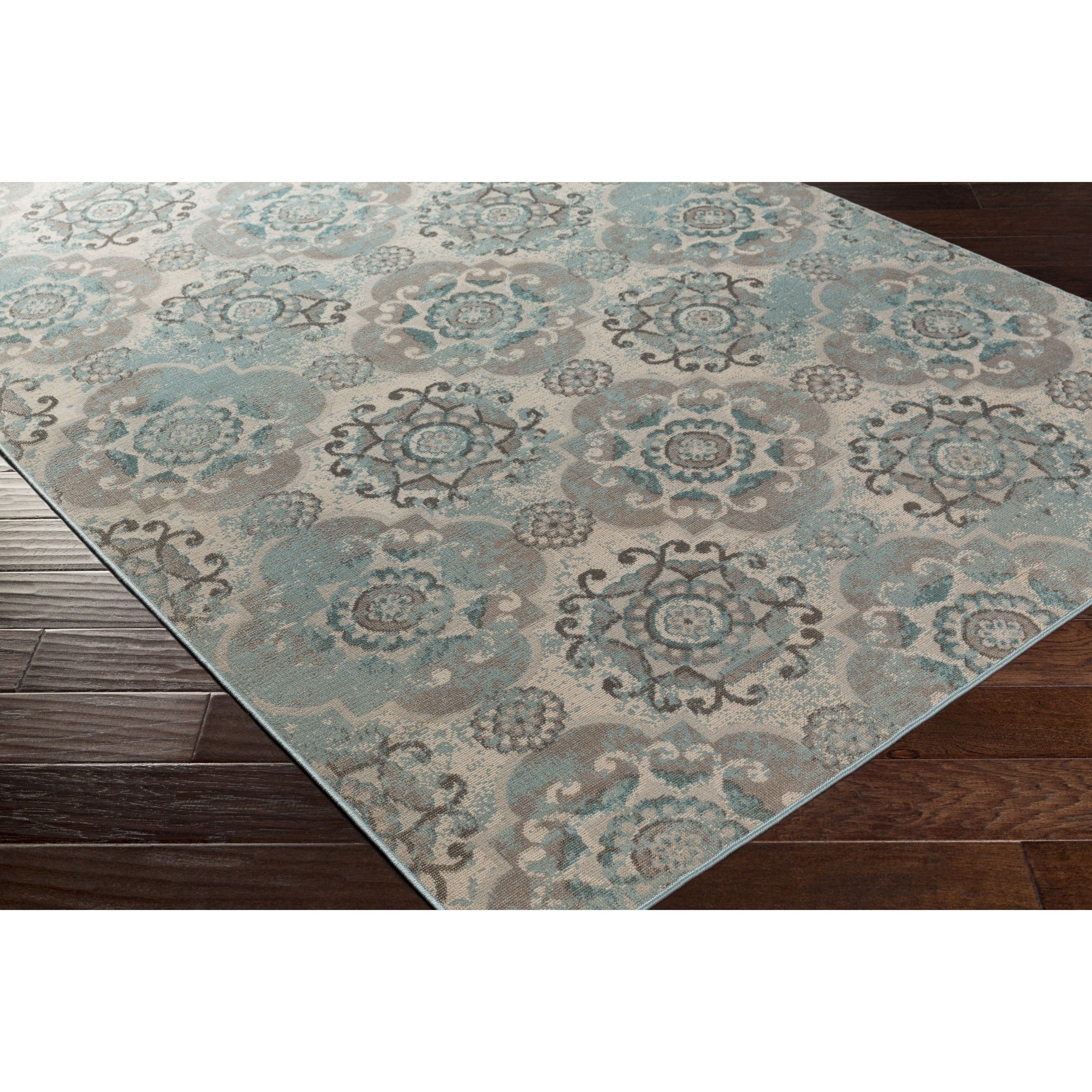 Lark Manor Clotilde Teal/Beige Area Rug & Reviews Wayfair