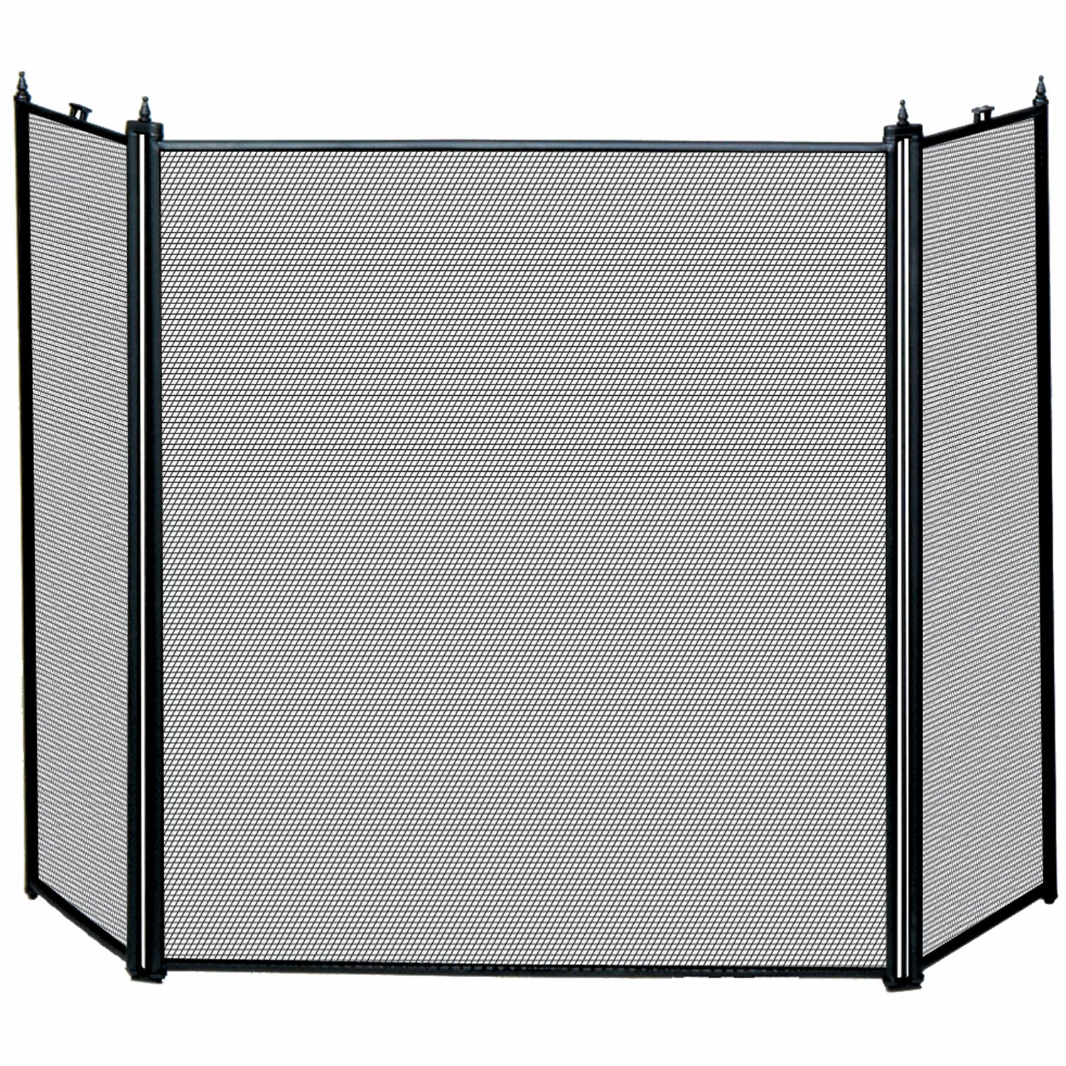 Uniflame Black Wrought Iron Single Panel Fireplace Screen With