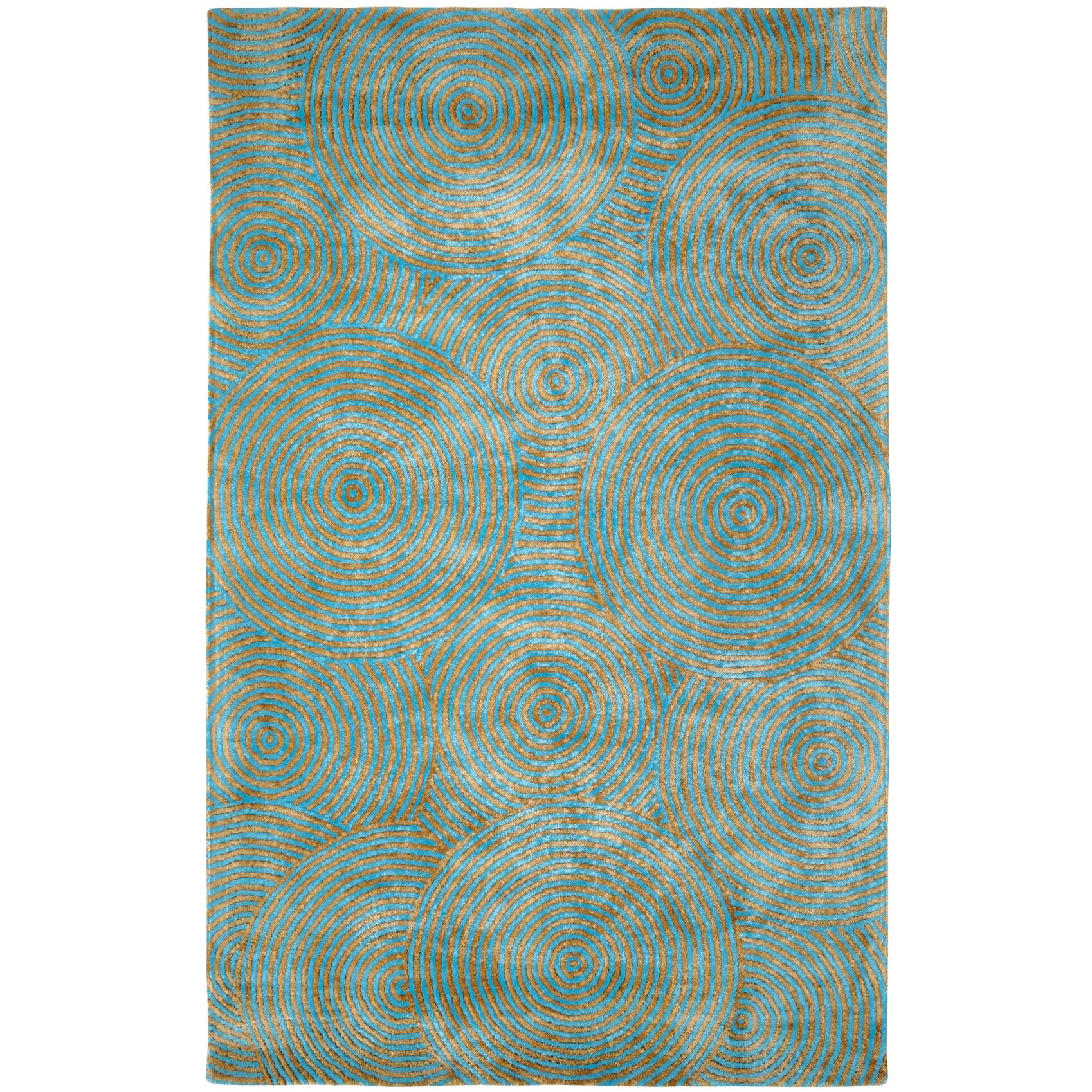 Dynamic Rugs Celeste Aqua / Gold Geometric Rug | Wayfair