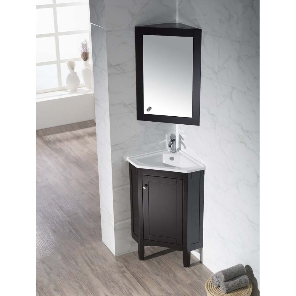 dCOR design Argo 25" Single Corner Bathroom Vanity Set ...