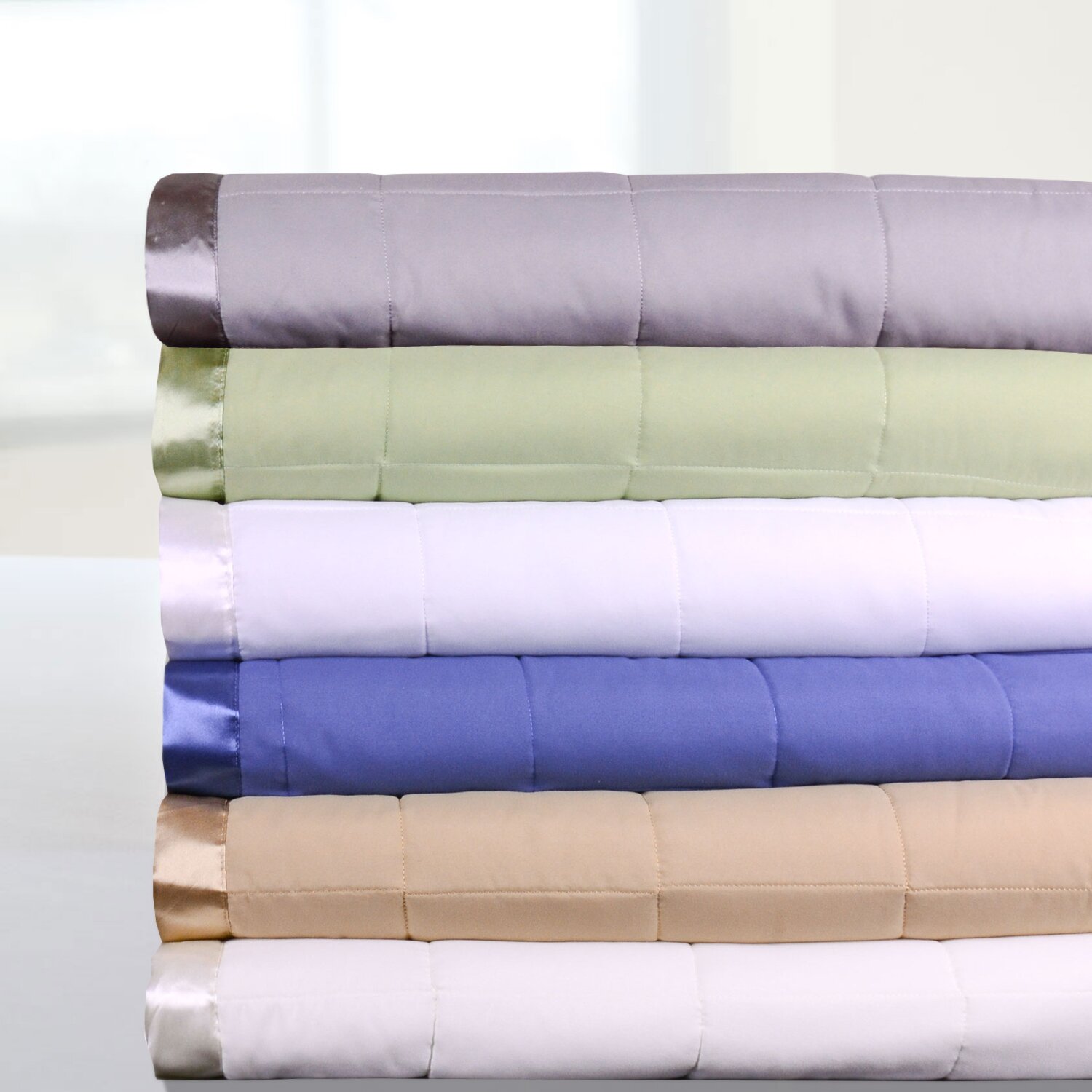 Sweet Home Collection All Season Down Alternative Satin Trim Blanket ...