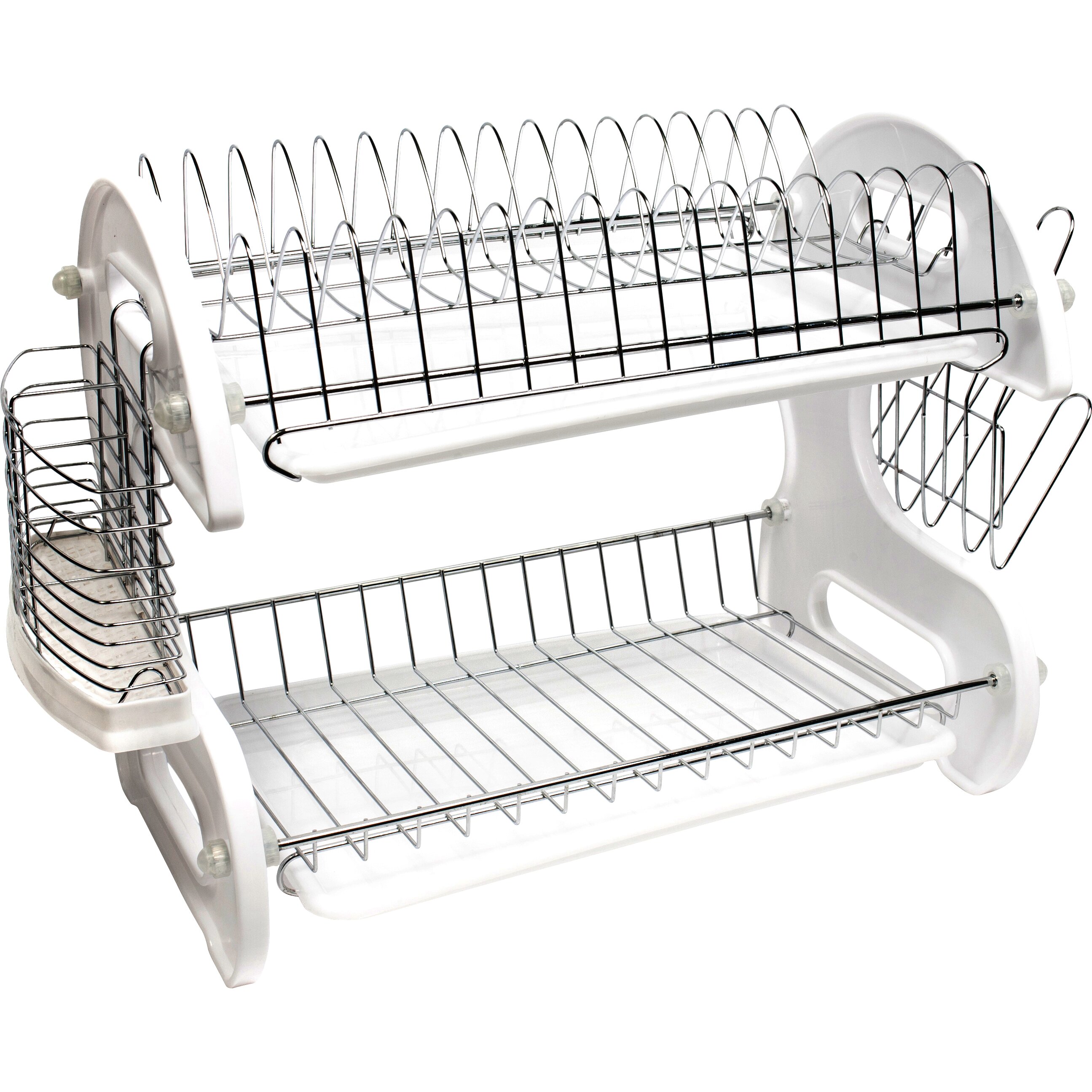 Sweet Home Collection Home Basics 5 Piece 2 Tier Kitchen Sink Dish   Home Basics 2 Tier Kitchen Sink Dish Drainer Set 2 TIER DD White 