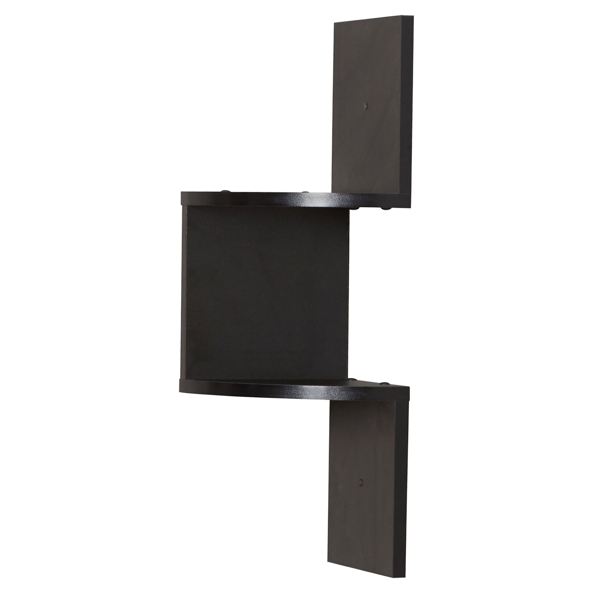 black corner wall shelf