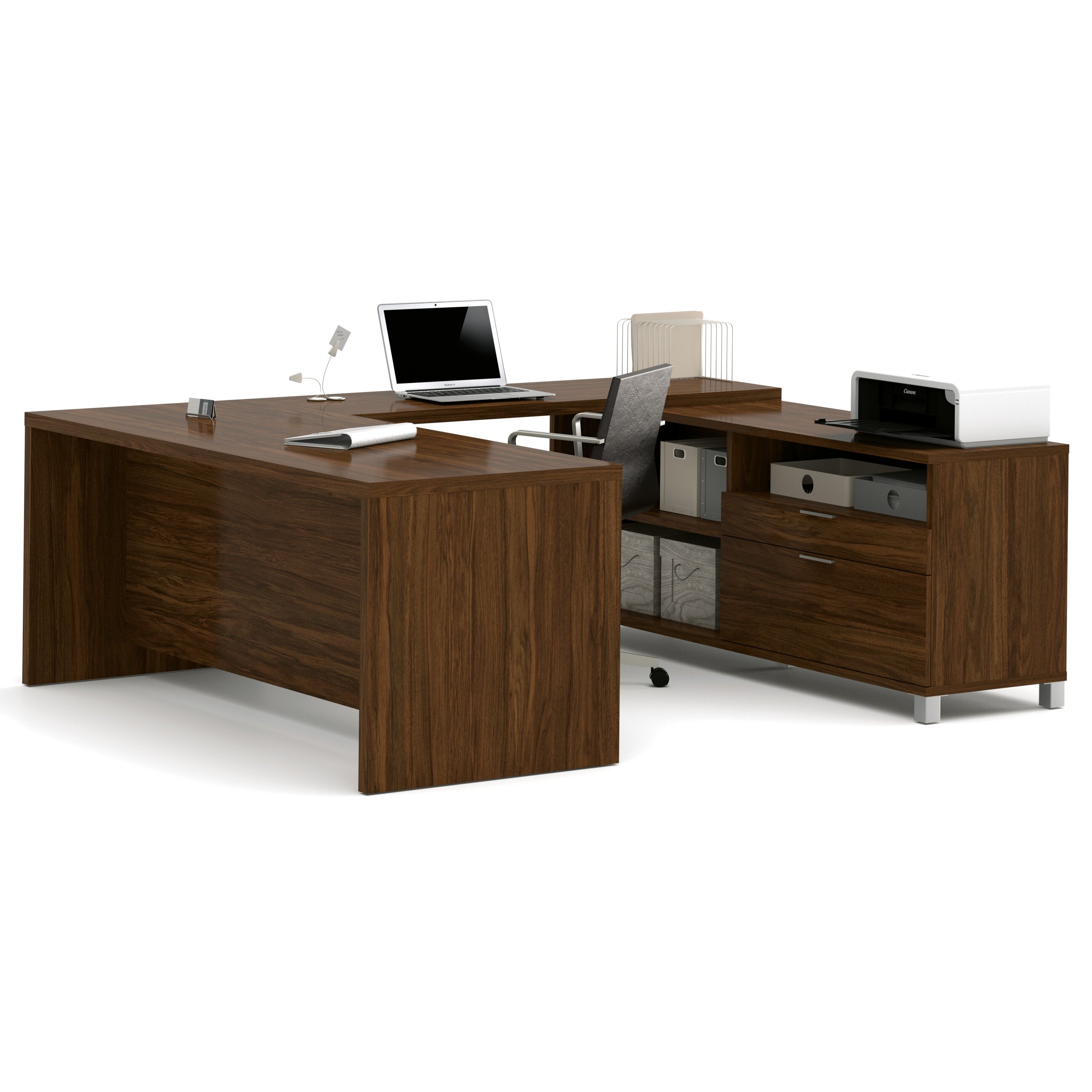 Mercury Row Ariana 3-Piece U-Shape Desk Office Suite & Reviews | Wayfair