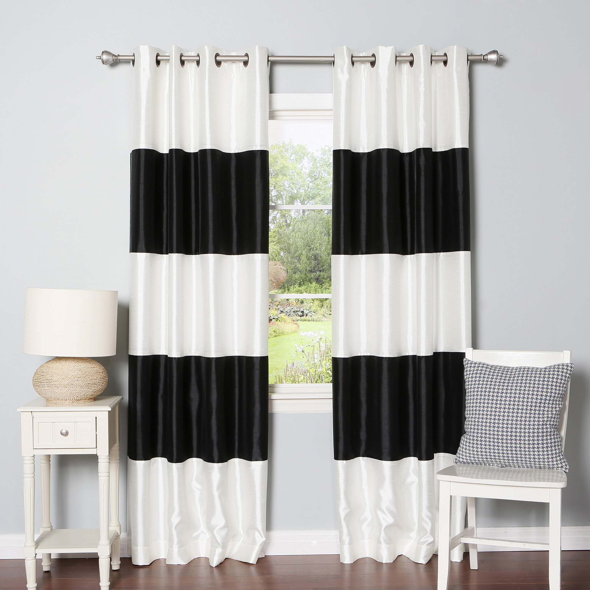 Best Home Fashion, Inc. Striped Faux Curtain Panel & Reviews Wayfair