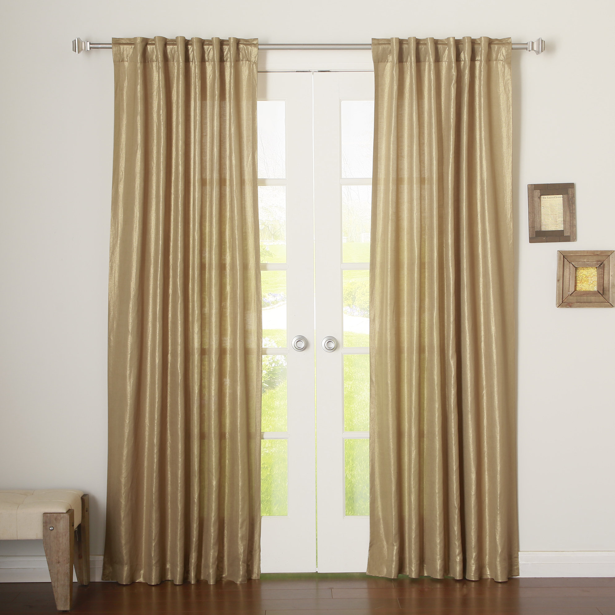 Best Home Fashion, Inc. Metallic Shimmer Linen Blend Curtain Panels