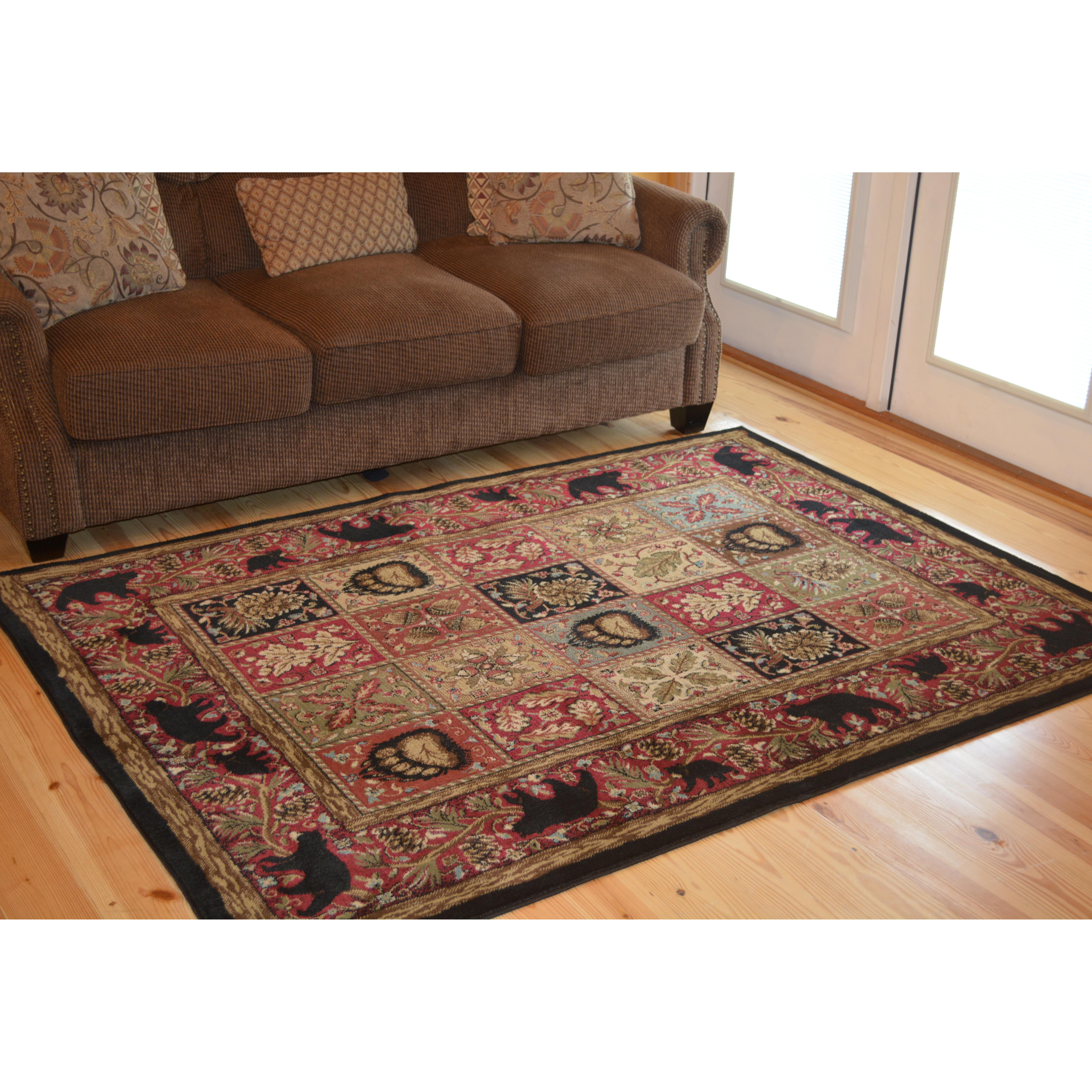 Mayberry Rug American Destinations Red/Black Area Rug & Reviews Wayfair