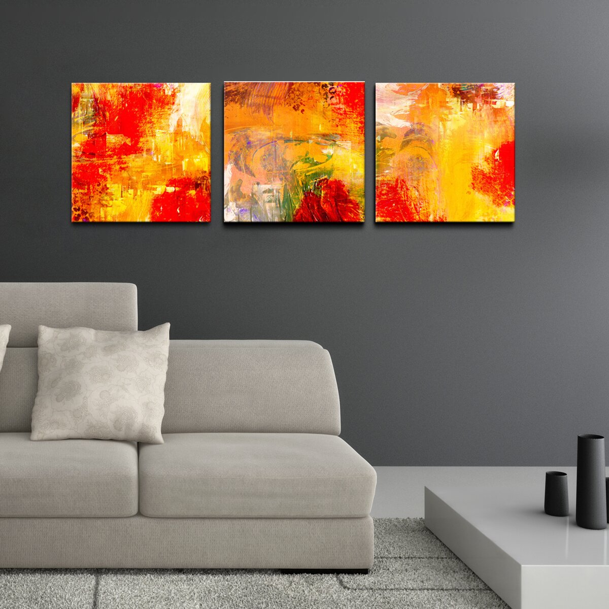 Ready2hangart Abstract 3 Piece Graphic Art on Canvas Set | Wayfair