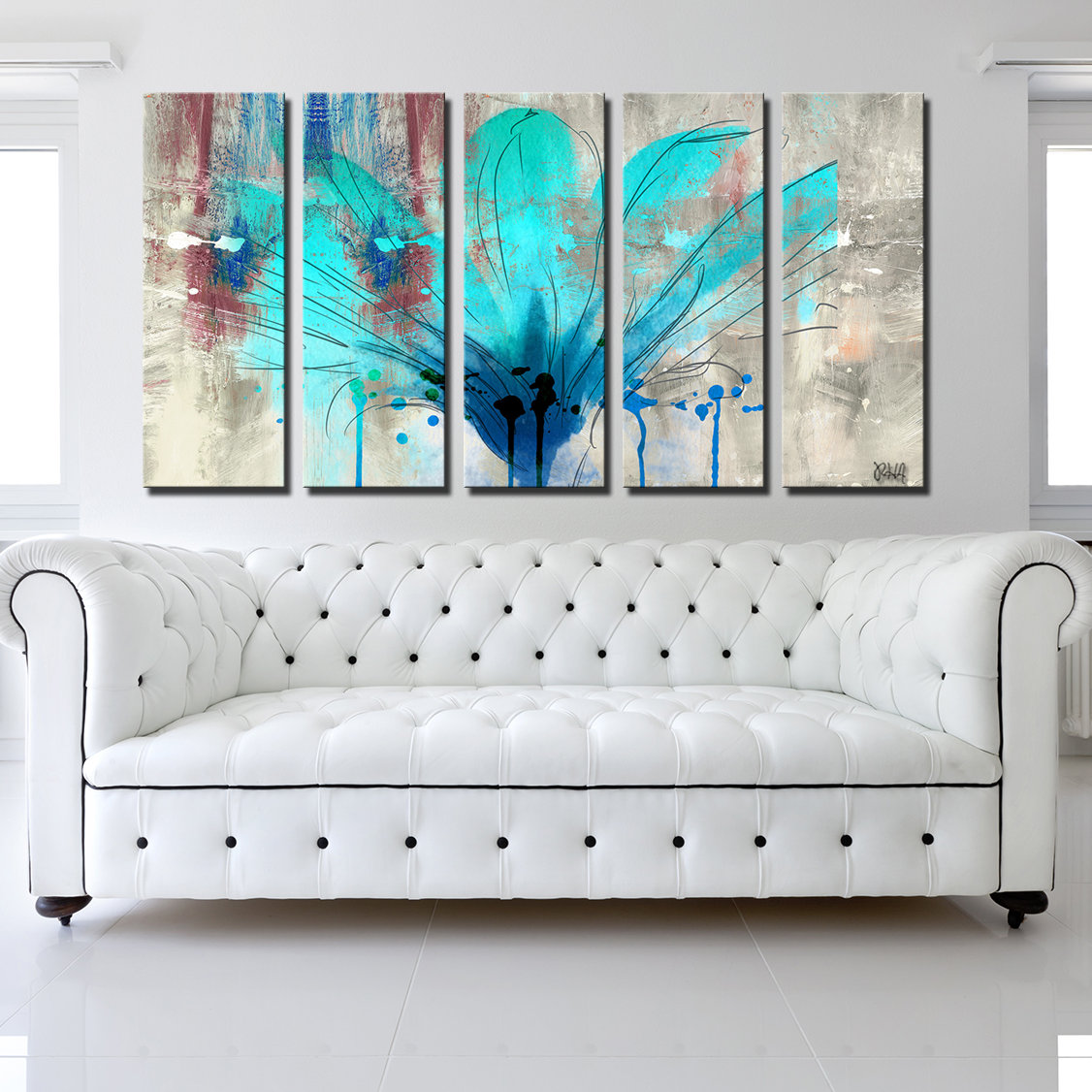 Ready2hangart Painted Petals LII By Ready2HangArt™ 5 Piece Graphic Art ...