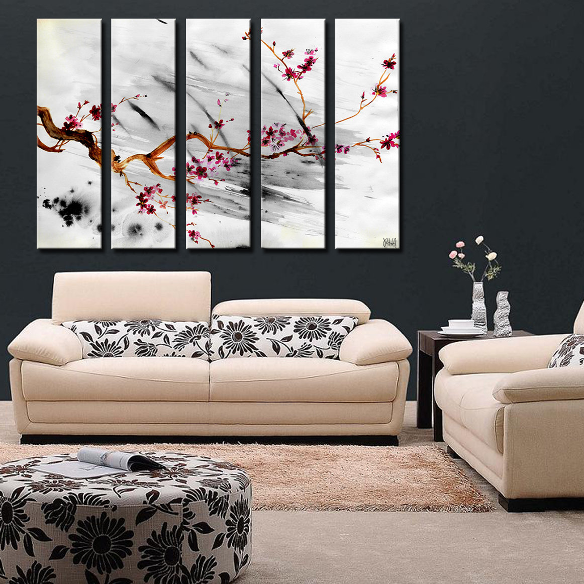 Ready2hangart 'Painted Petals XII' by Ready2HangArt™ 5 Piece Painting ...