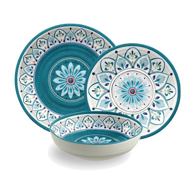 TarHong Moroccan Medallion 12 Piece Dinnerware Set