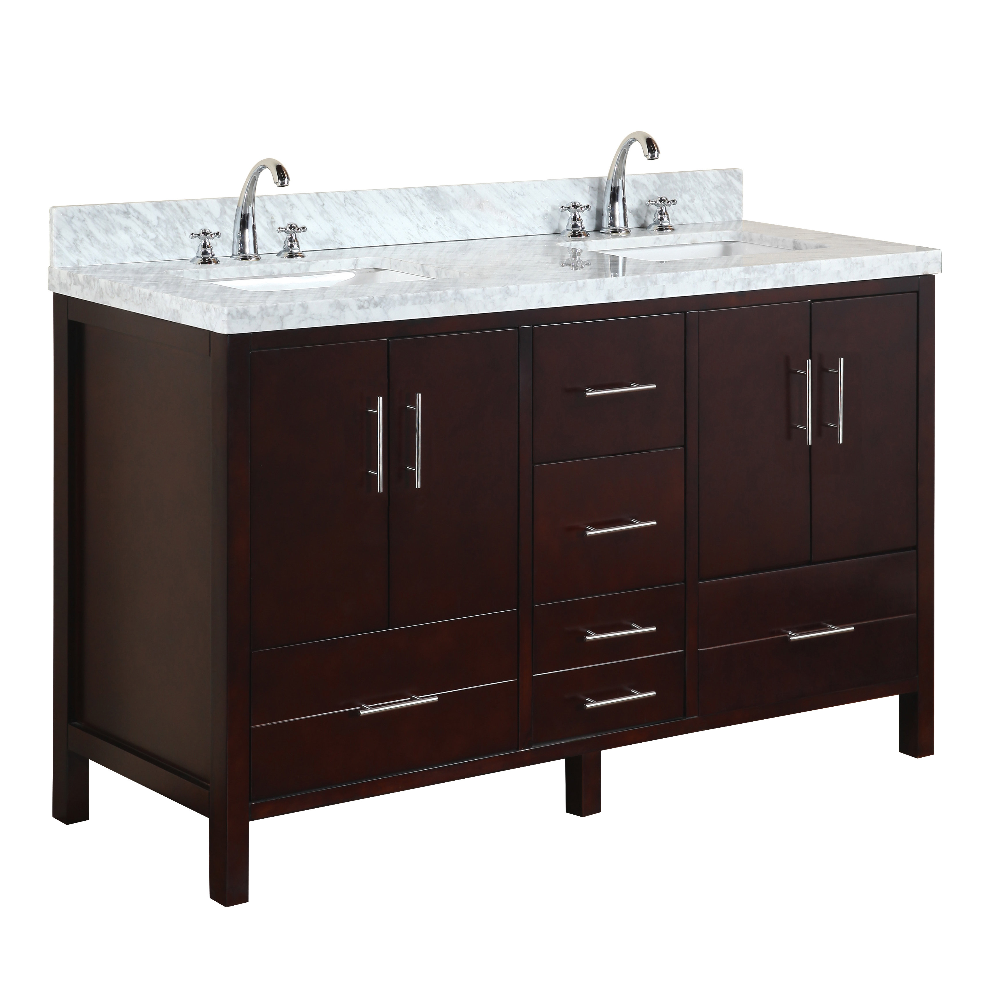 Kbc California 60 Double Bathroom Vanity Set And Reviews Wayfair 1624