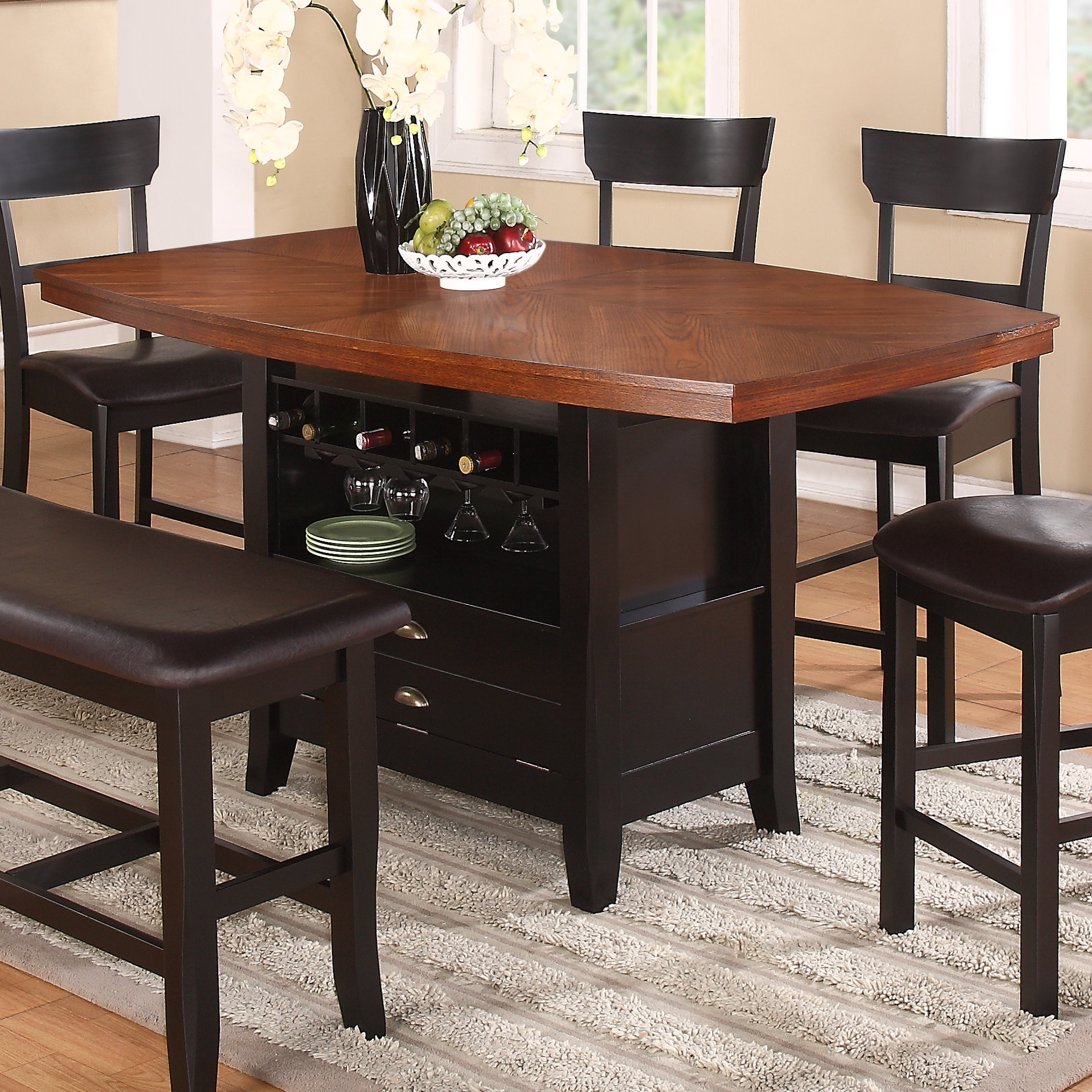 High Top Dining Table With Bench Images