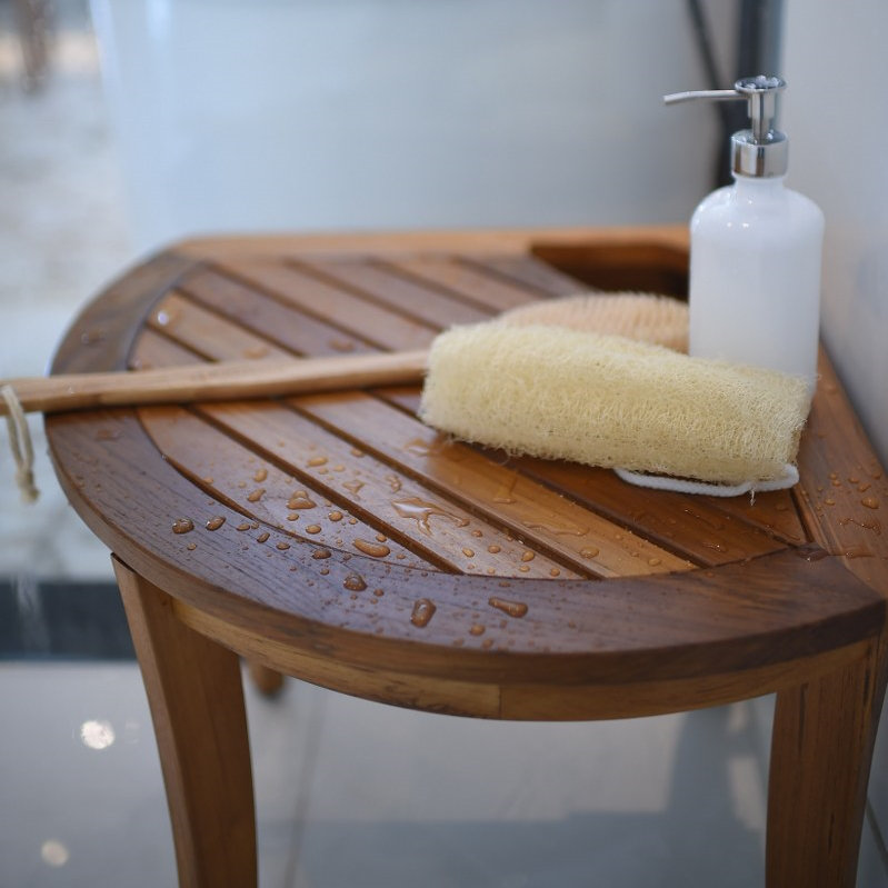 Cambridge Casual Estate Wood Free Standing Shower Seat Wayfair.ca