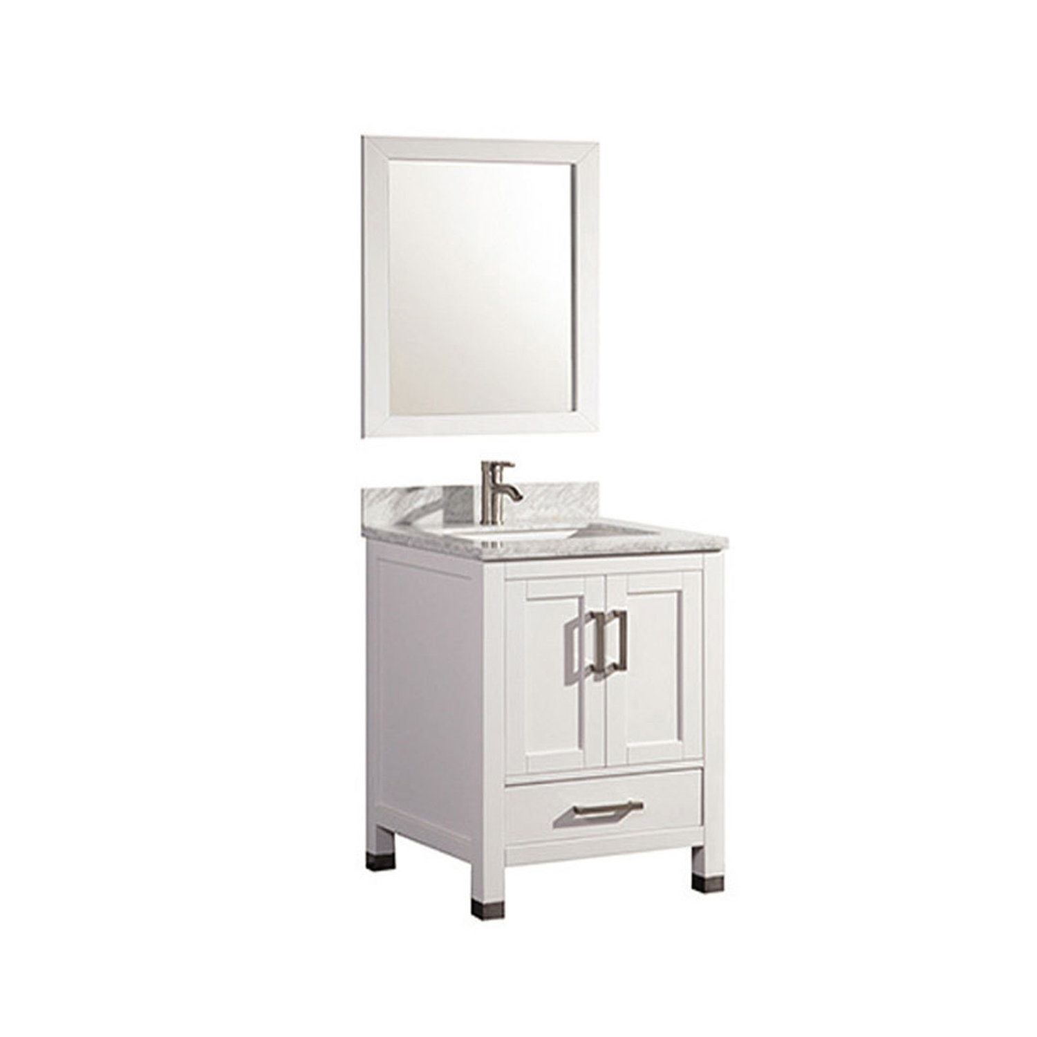 MTDVanities Ricca 24" Single Sink Bathroom Vanity Set with Mirror