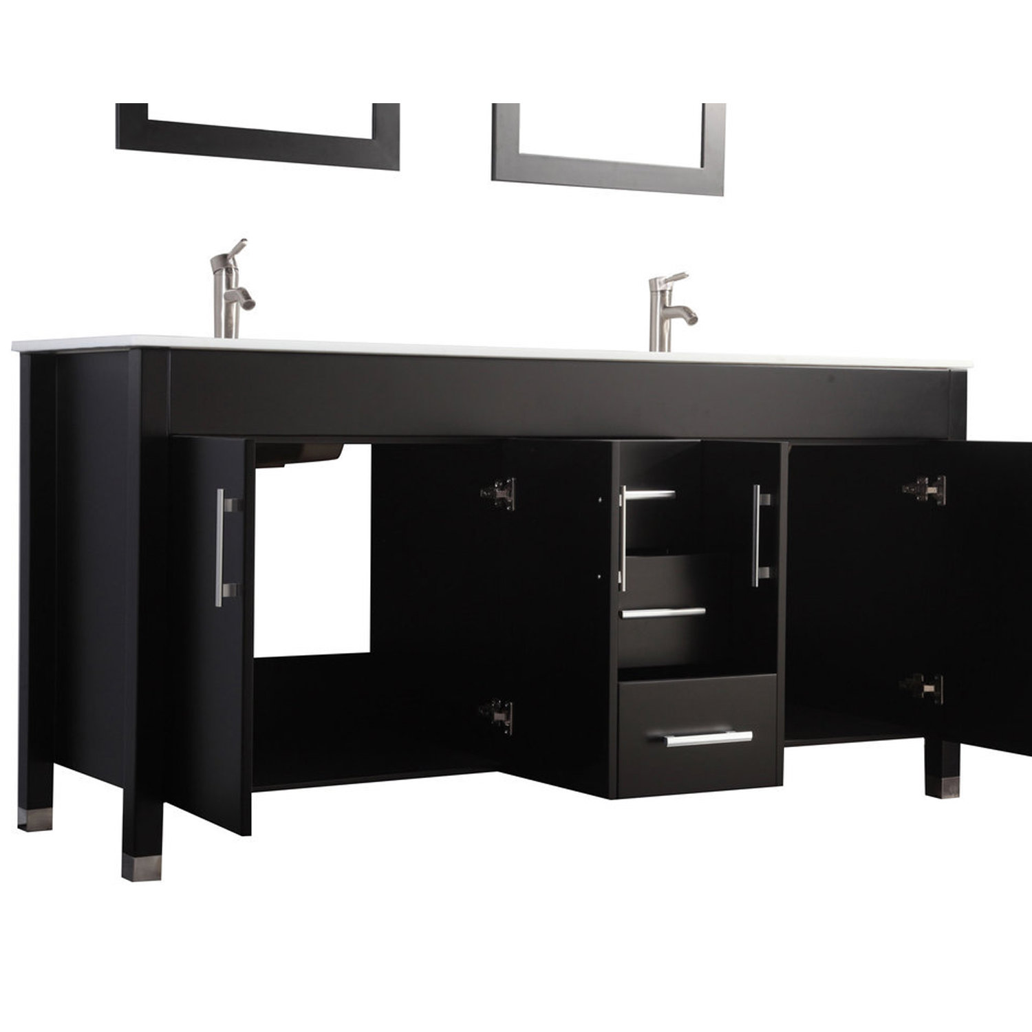 MTDVanities Monaco 84" Double Sink Bathroom Vanity Set with Mirrors