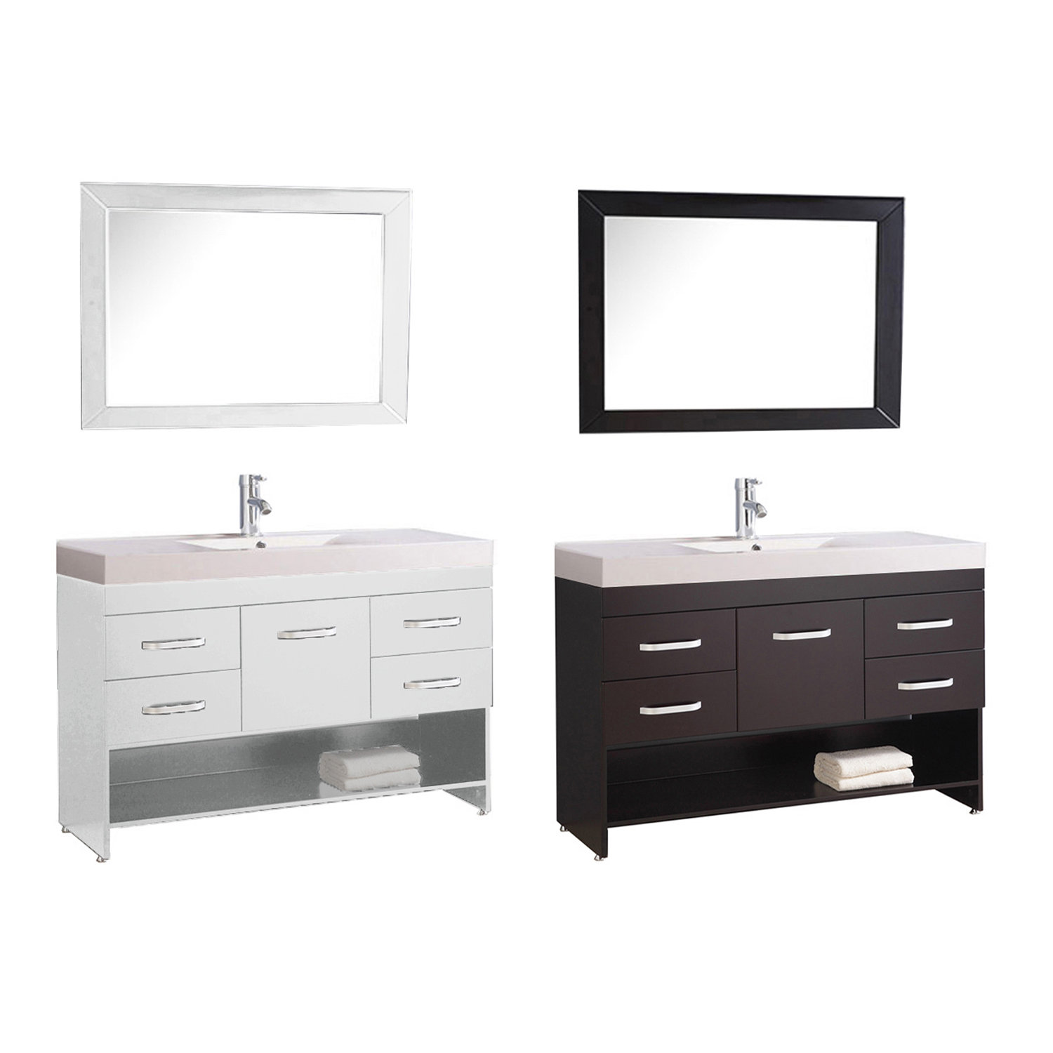 MTDVanities Greece 48" Single Sink Bathroom Vanity Set with Mirror