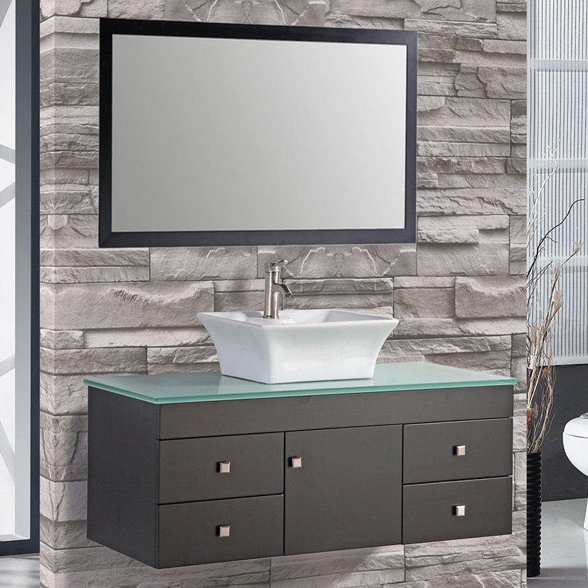 MTDVanities Nepal 48" Single Sink Bathroom Vanity Set with Mirror & Reviews Wayfair