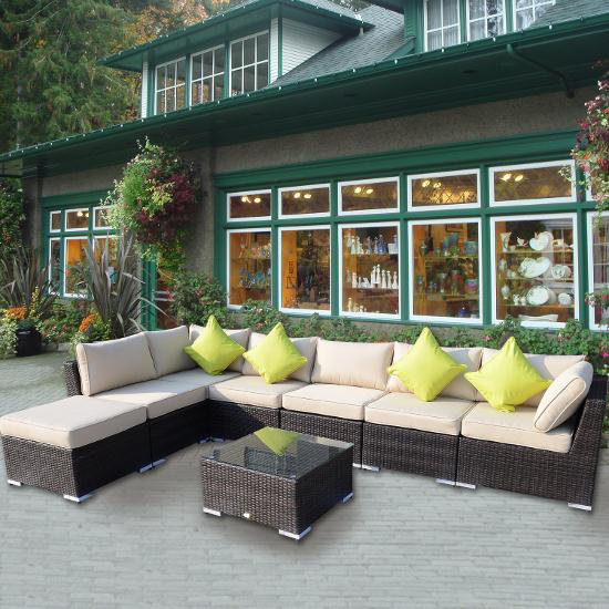 Outsunny Sectional Sofa Set with Cushions Wayfair UK