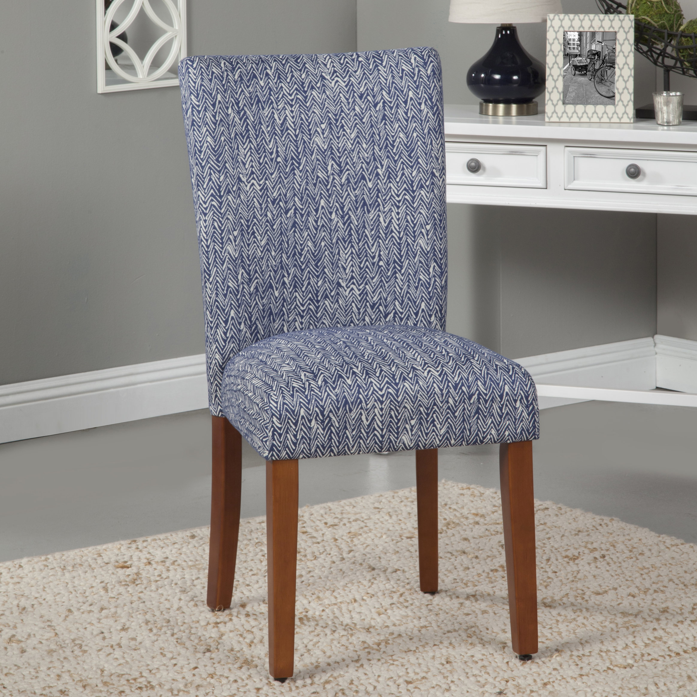 HomePop Upholstered Parsons Chair in Blue & Reviews Wayfair