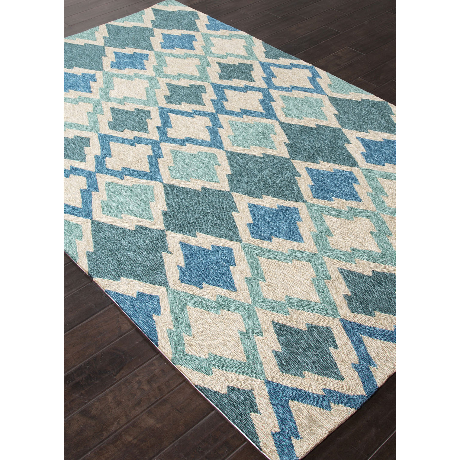 Beachcrest Home McLellen HandWoven Blue/Ivory Indoor/Outdoor Area Rug