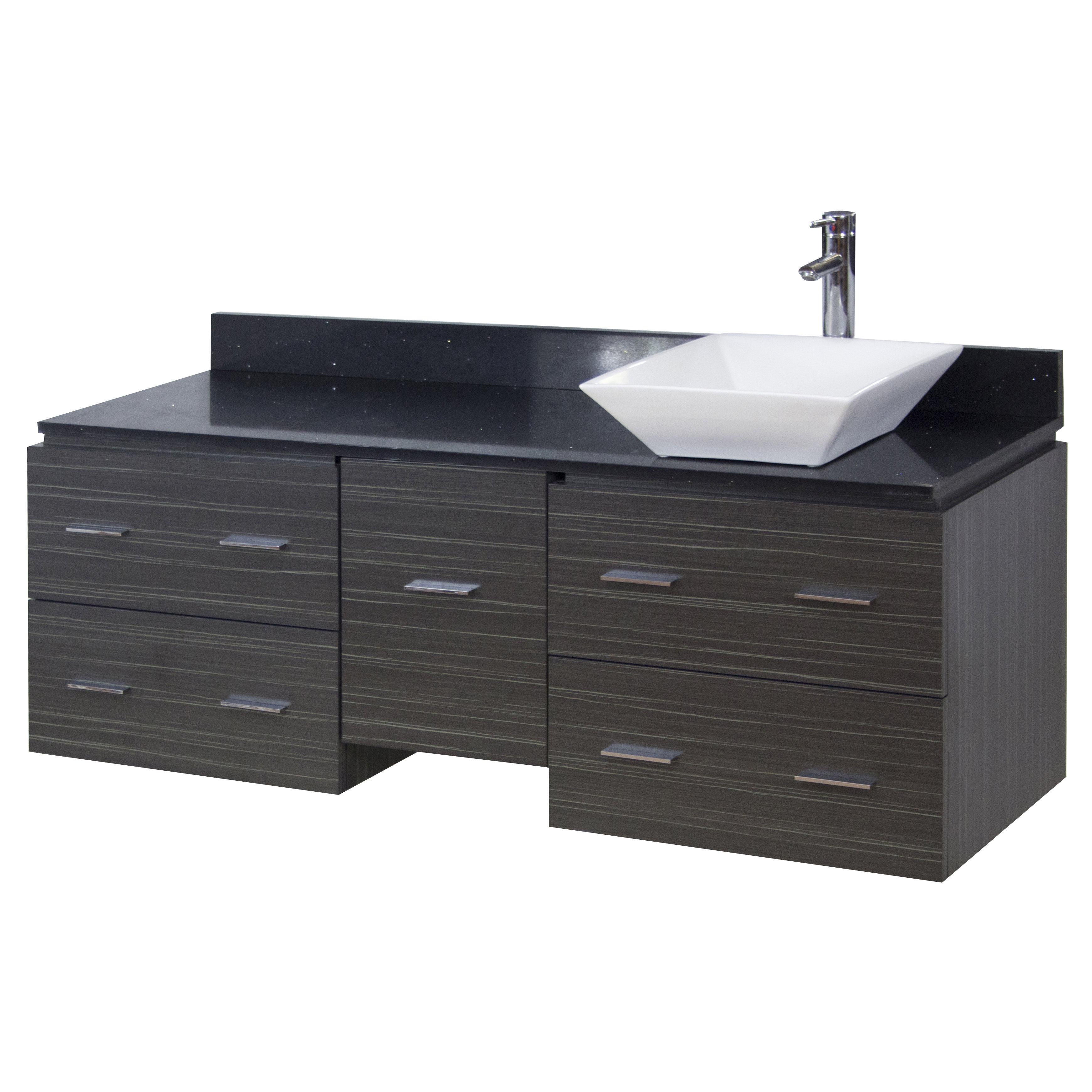 American Imaginations 60" Single Modern Wall Mount Bathroom Vanity Set