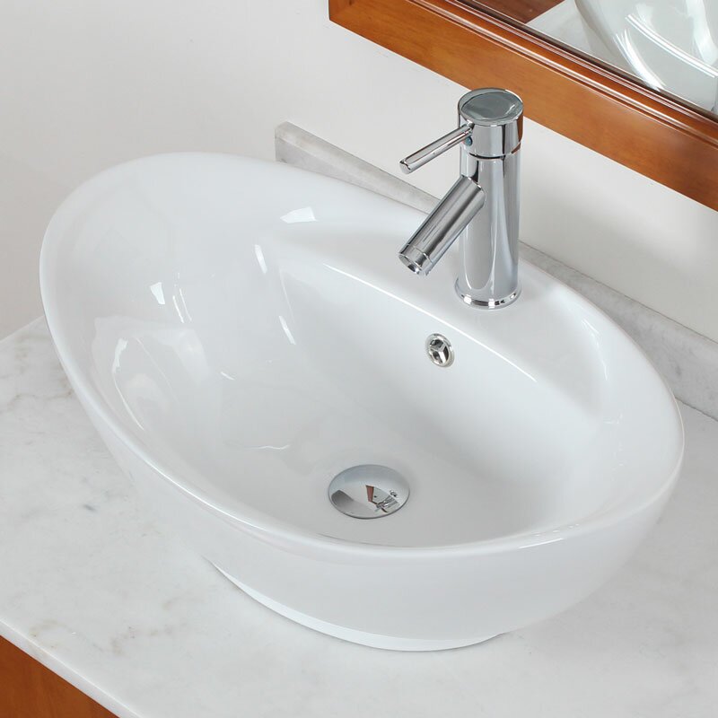 Above Counter Oval Vessel Bathroom Sink AI 157 