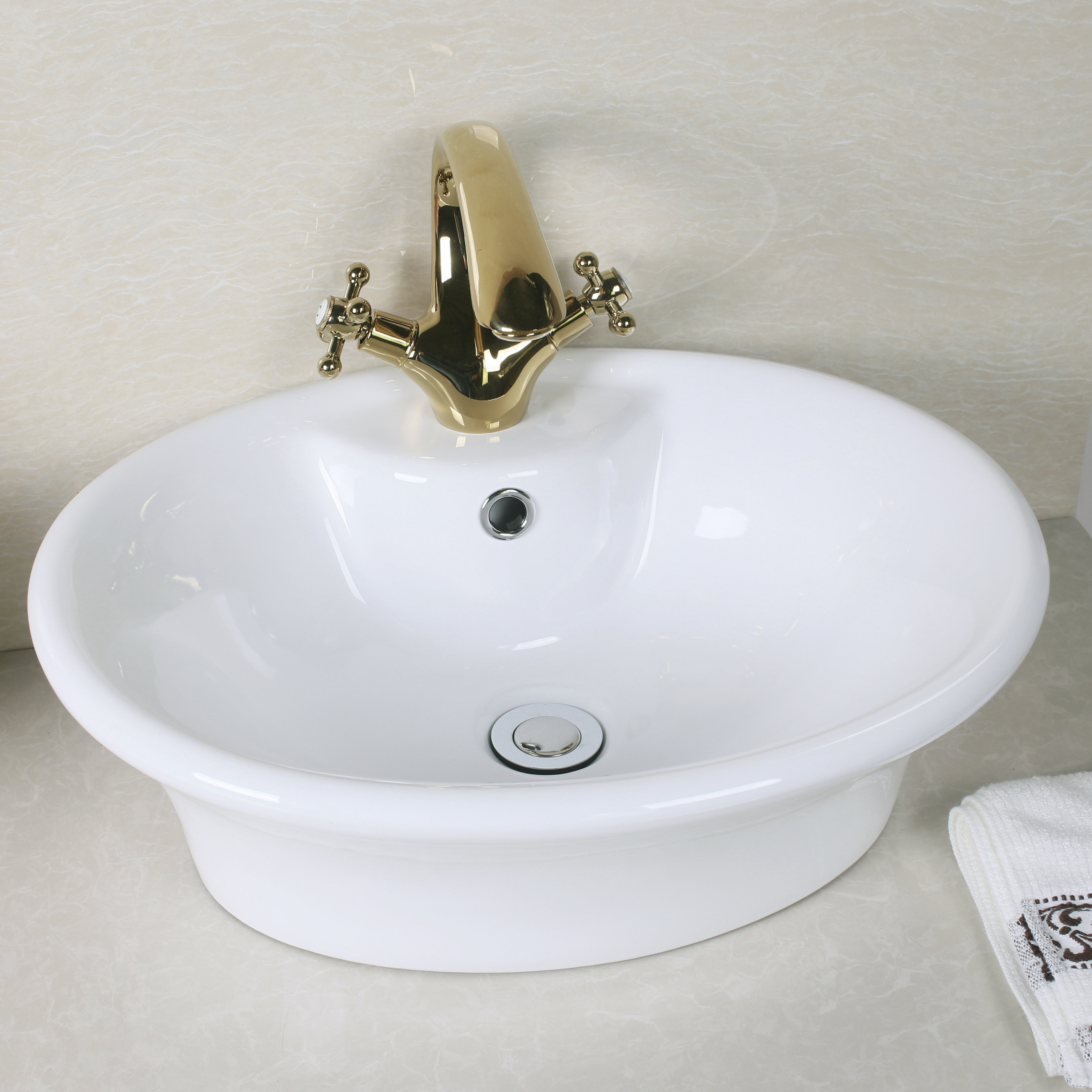 American Imaginations Above Counter Round Vessel Sink with Overflow