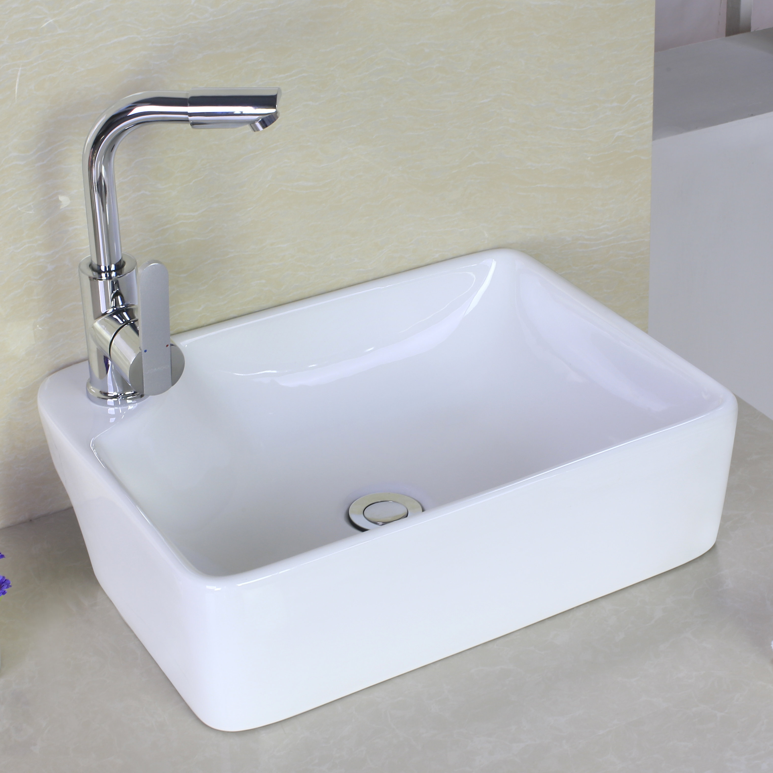 American Imaginations Above Counter Rectangle Vessel Bathroom Sink