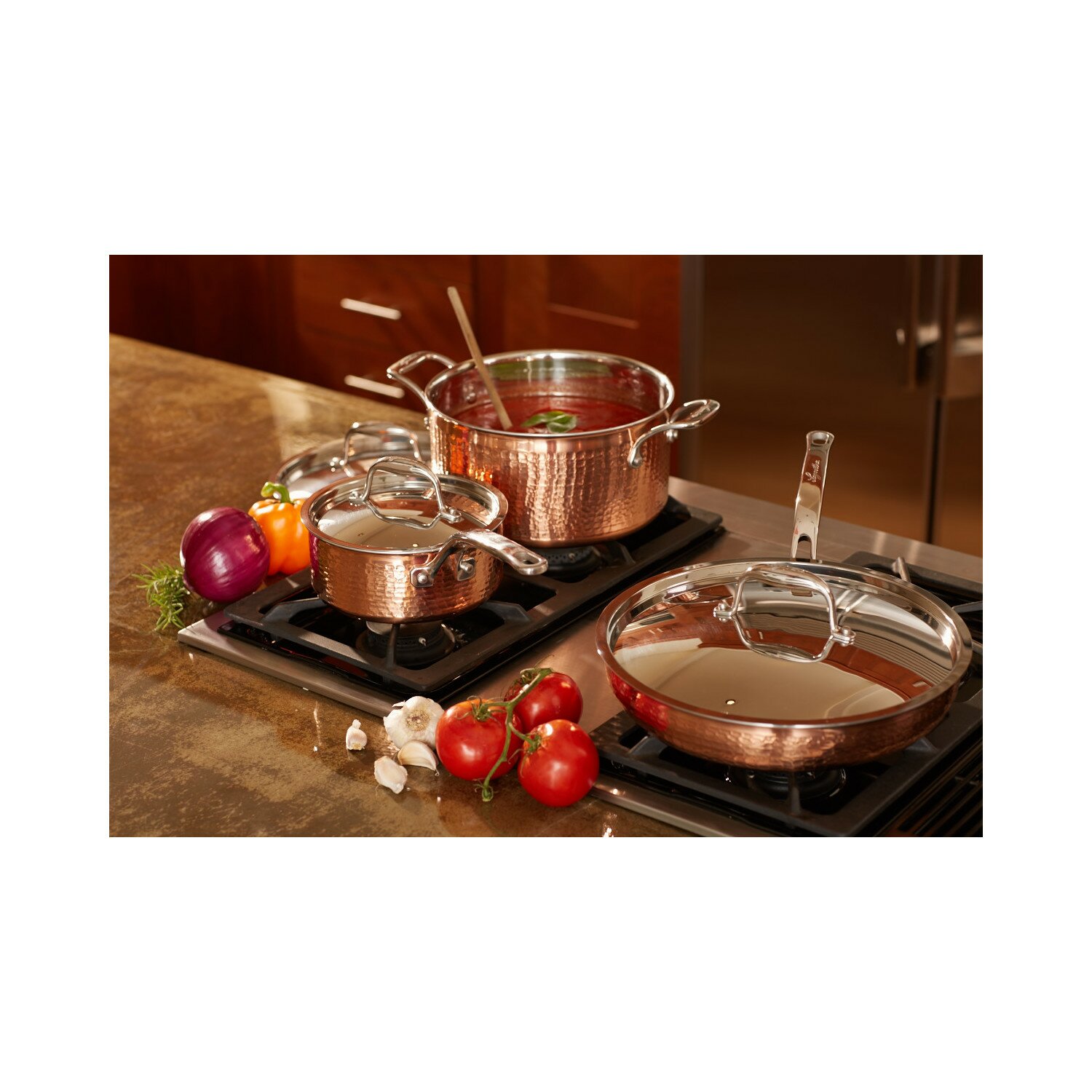 Lagostina Martellata 10 Piece Copper Cookware Set & Reviews | Wayfair