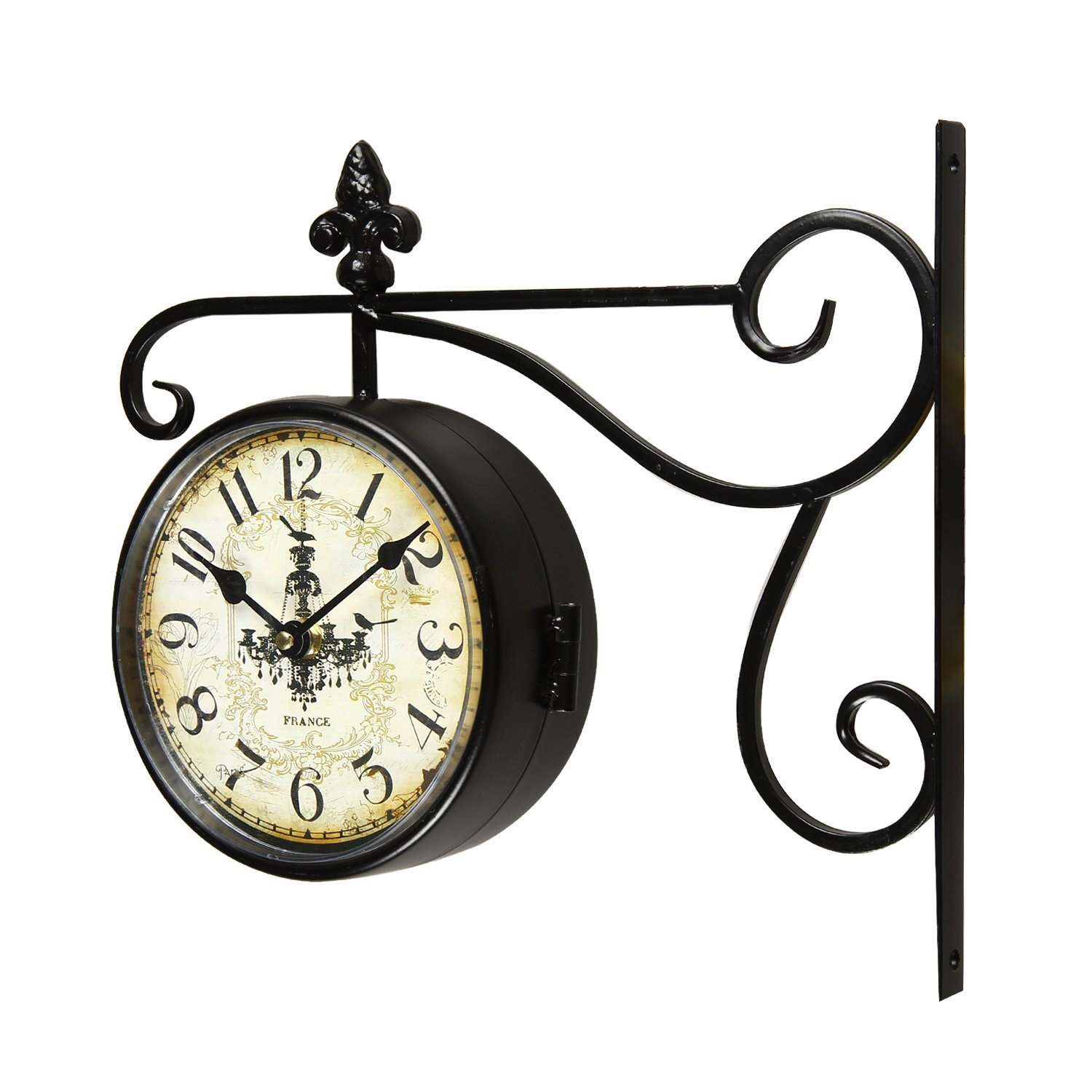 AdecoTrading VintageInspired Round Chandelier DoubleSided Wall Hanging Clock & Reviews Wayfair