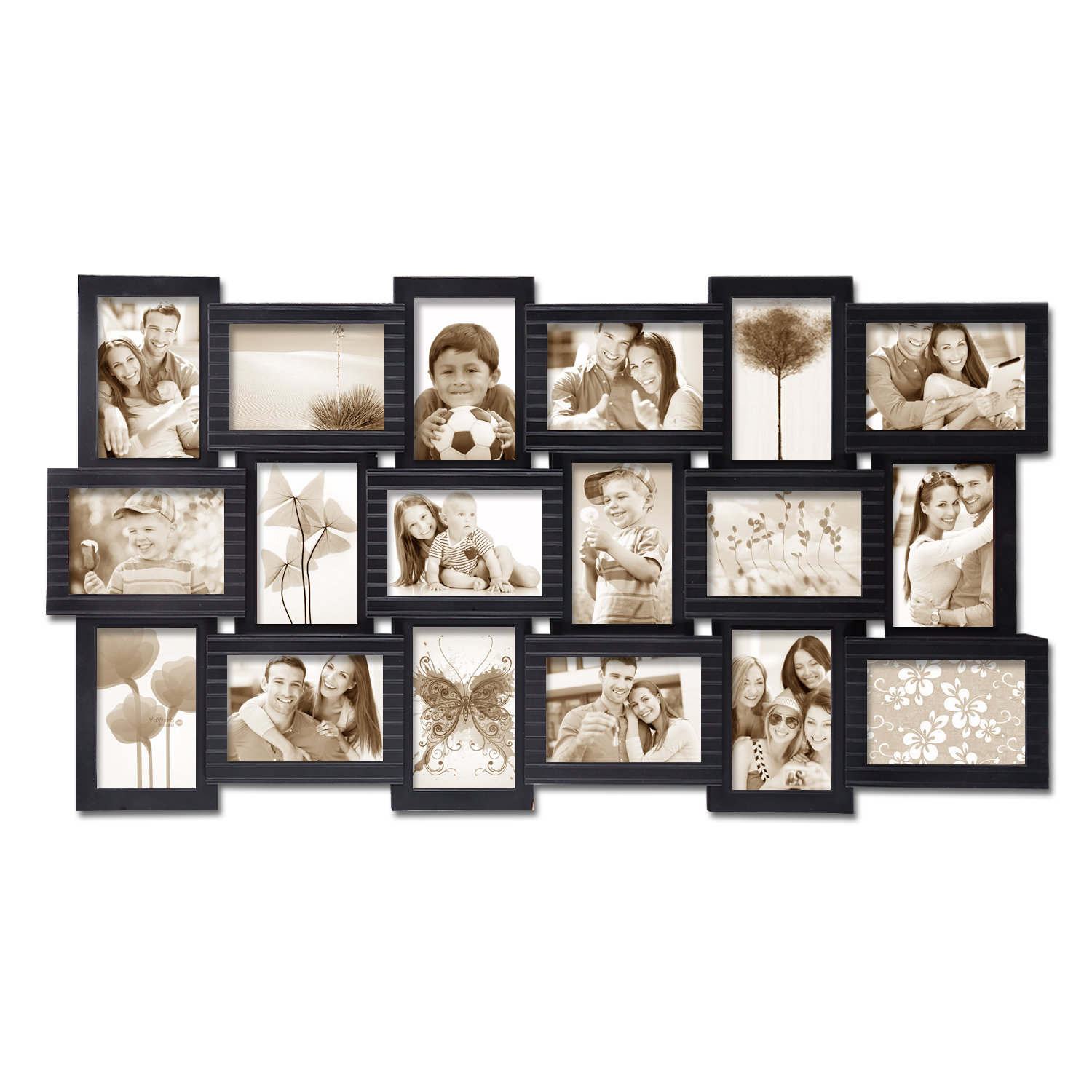 AdecoTrading 18 Opening Plastic Photo Collage Wall Hanging Picture