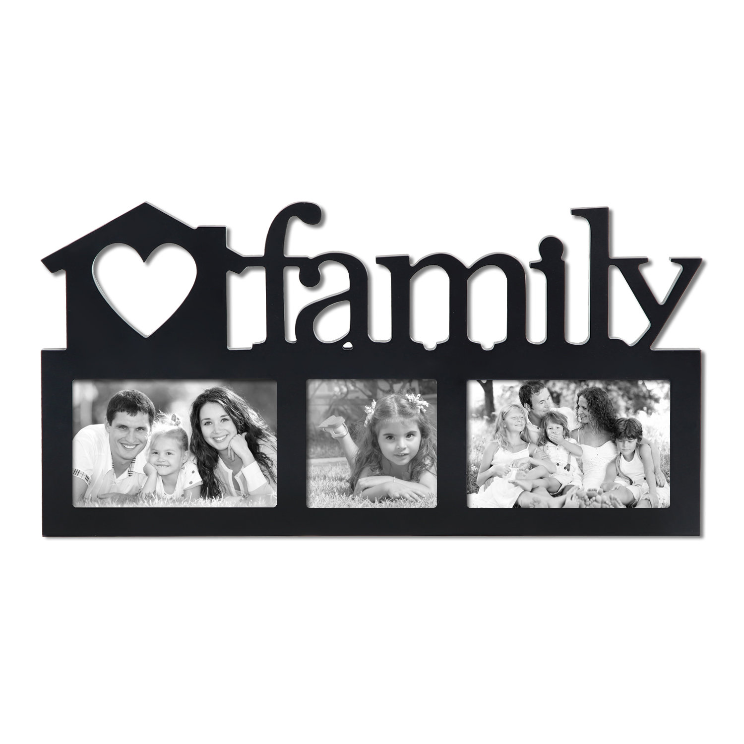 AdecoTrading 3 Opening Decorative "Family" Wall Hanging Picture Frame