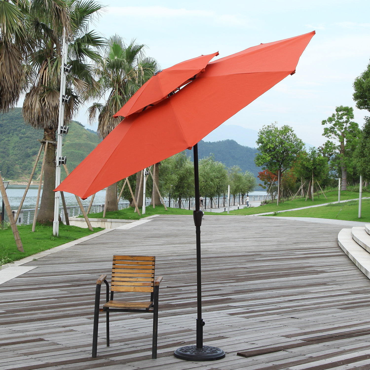 AdecoTrading 9' Patio Round Market Umbrella & Reviews | Wayfair