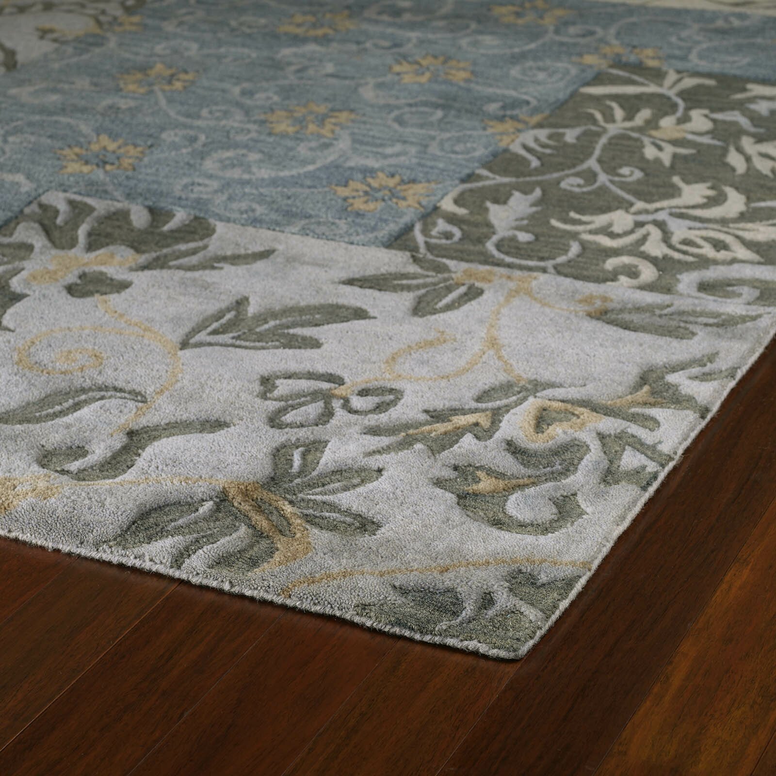 Kaleen Calais Autumn Leaves Blue Area Rug & Reviews | Wayfair