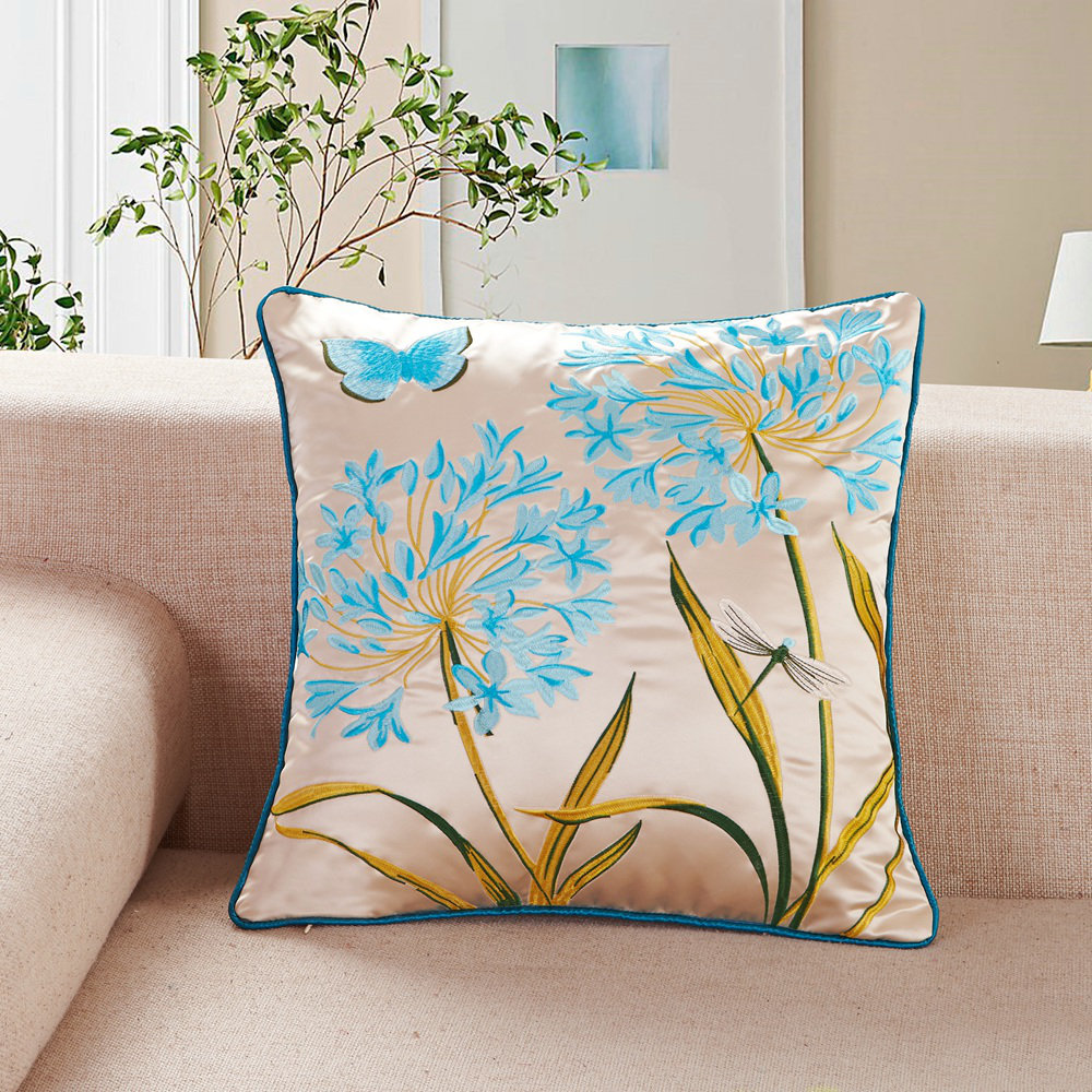 Calla Angel Embroidered Butterfly and Dragonfly Throw Pillow & Reviews Wayfair