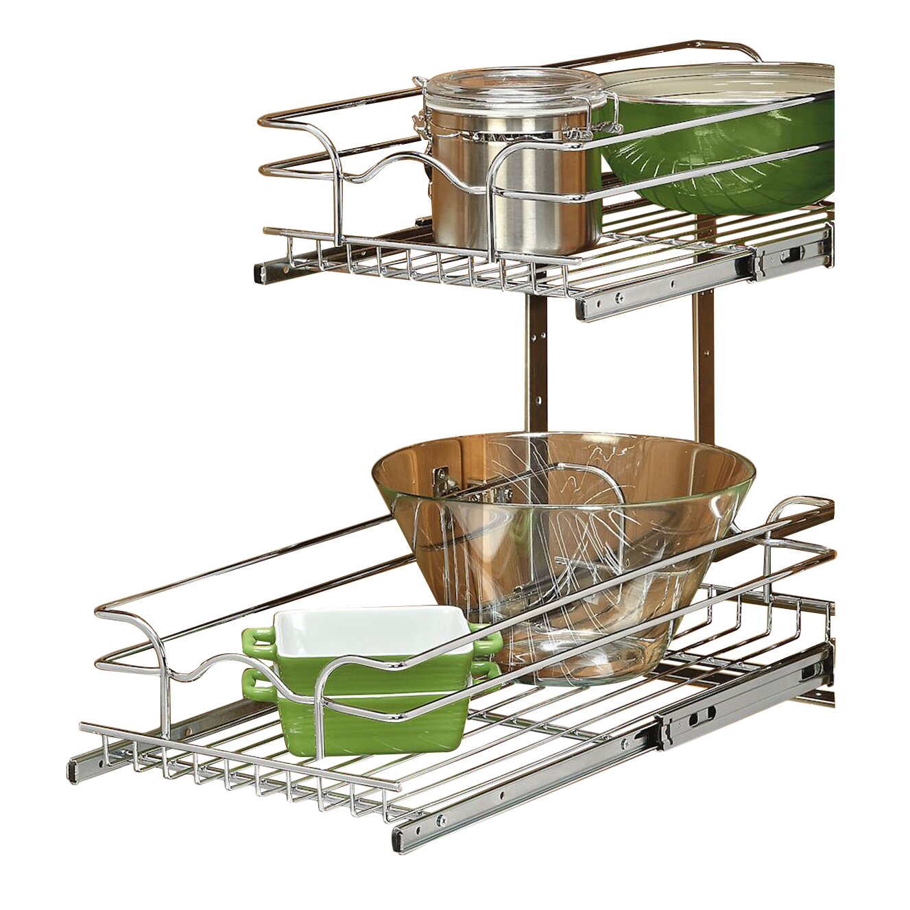 Rev A Shelf 12 X 18 2 Tier Wire Basket Cabinet Organizer Rack   Rev A Shelf 12 X 18 2 Tier Wire Basket Cabinet Organizer Rack 