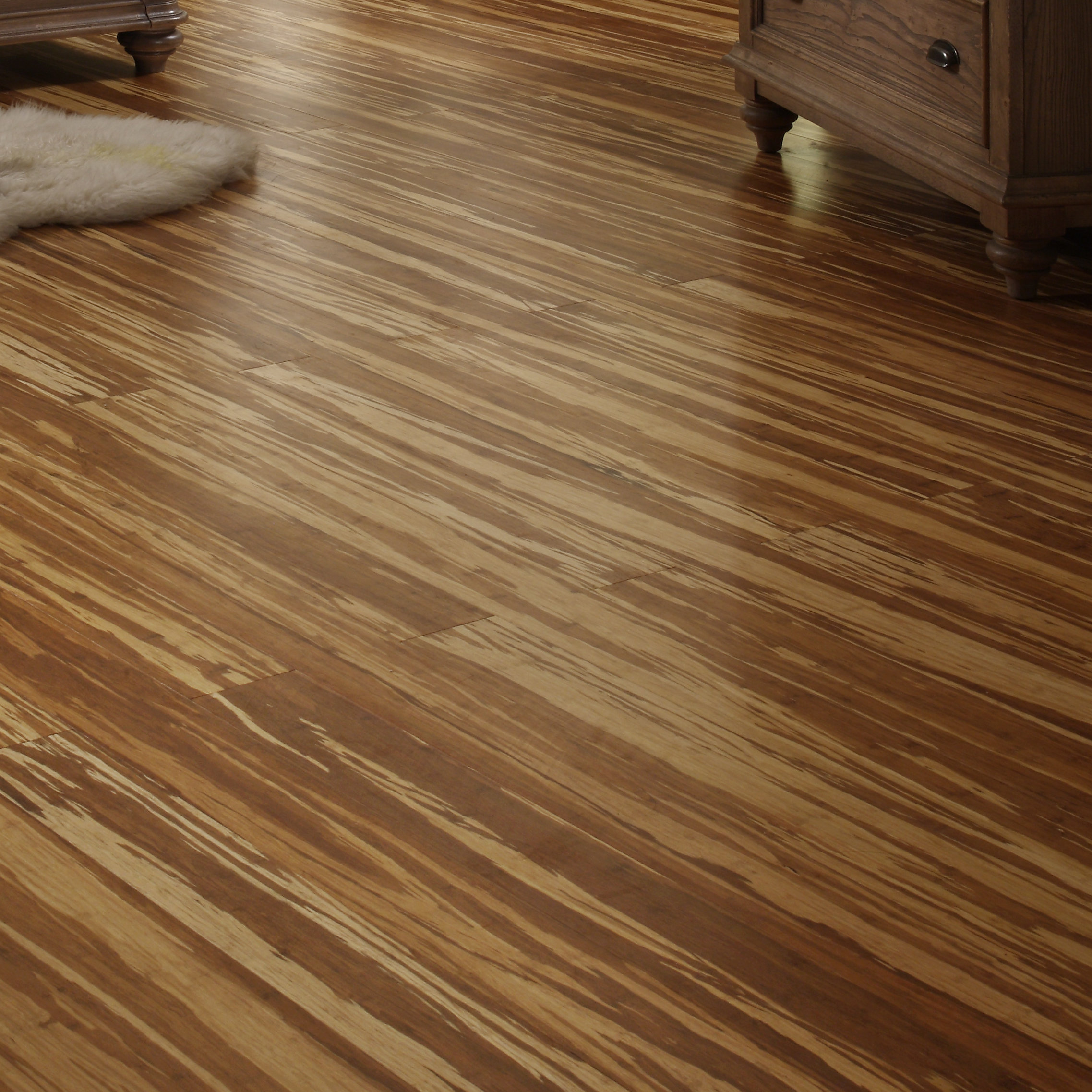 Easoon USA 43\/4\u0026quot; Solid Strand Woven Bamboo Hardwood Flooring in Tigerstripe  Wayfair