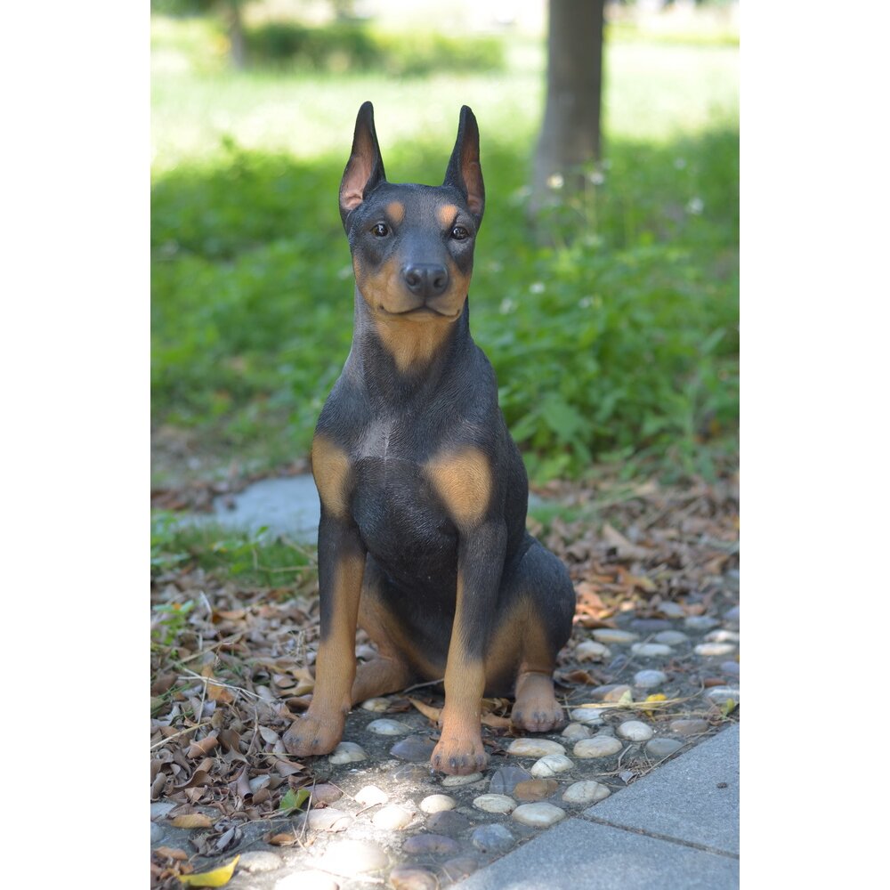 doberman yard statue