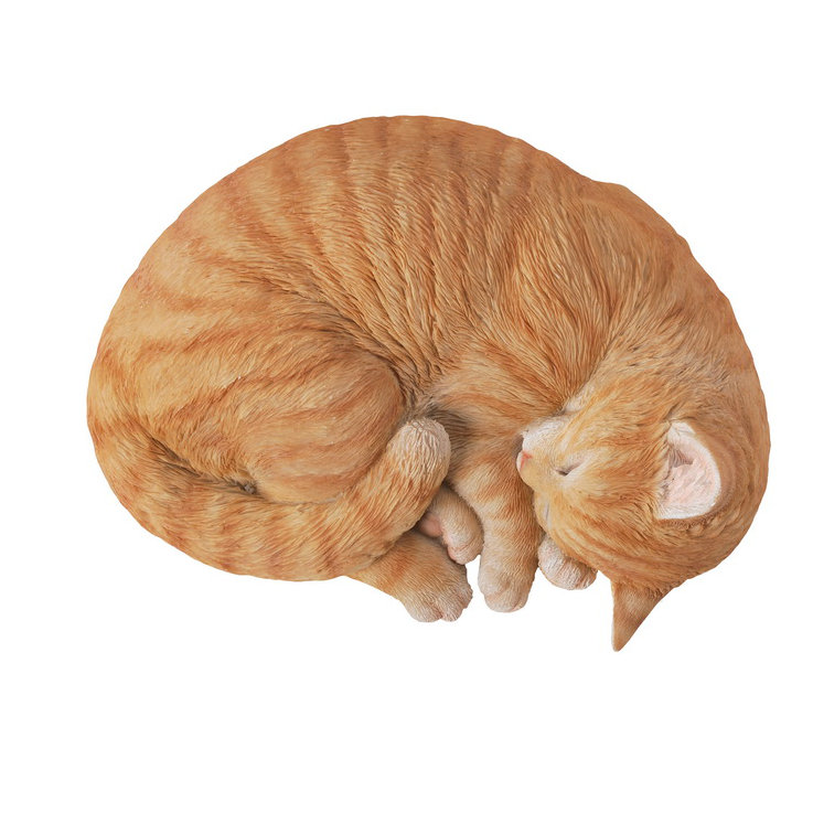 orange tabby cat statue