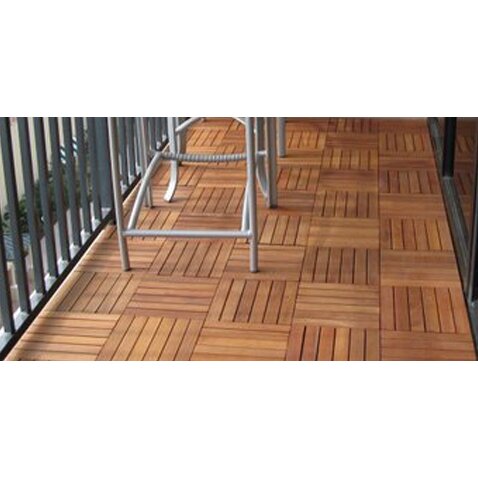 vifah® eucalyptus horizontal, 6 - slat interlocking wood