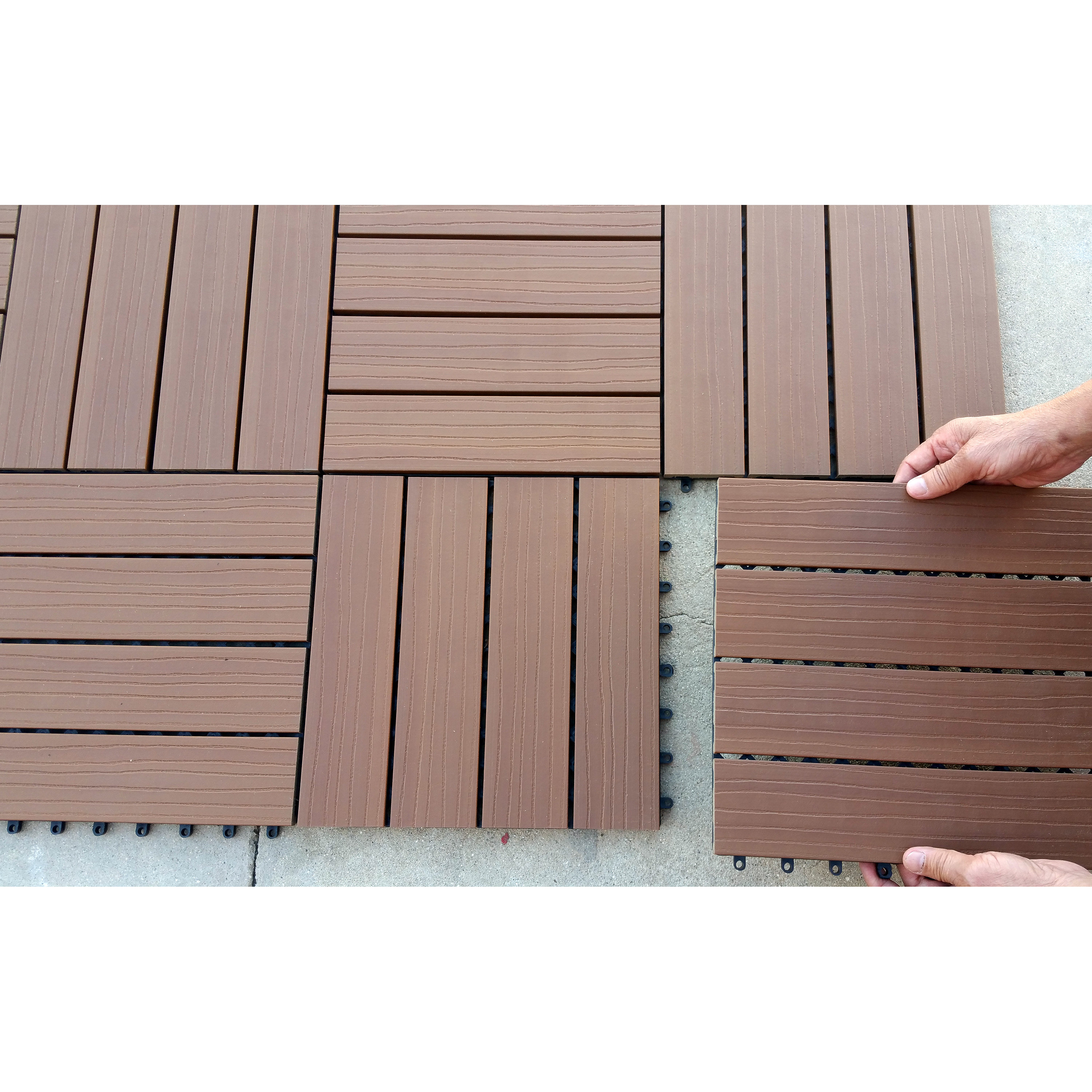 Vifah Composite Cedar 12" x 12" Interlocking Deck Tiles & Reviews Wayfair