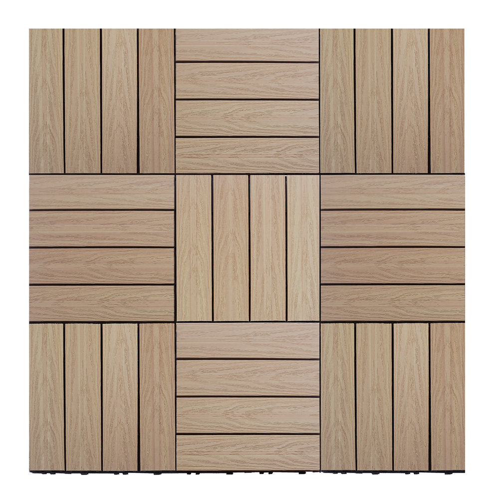 NewTechWood SAMPLE Naturale Composite Interlocking Deck Tiles in Canadian Maple Wayfair