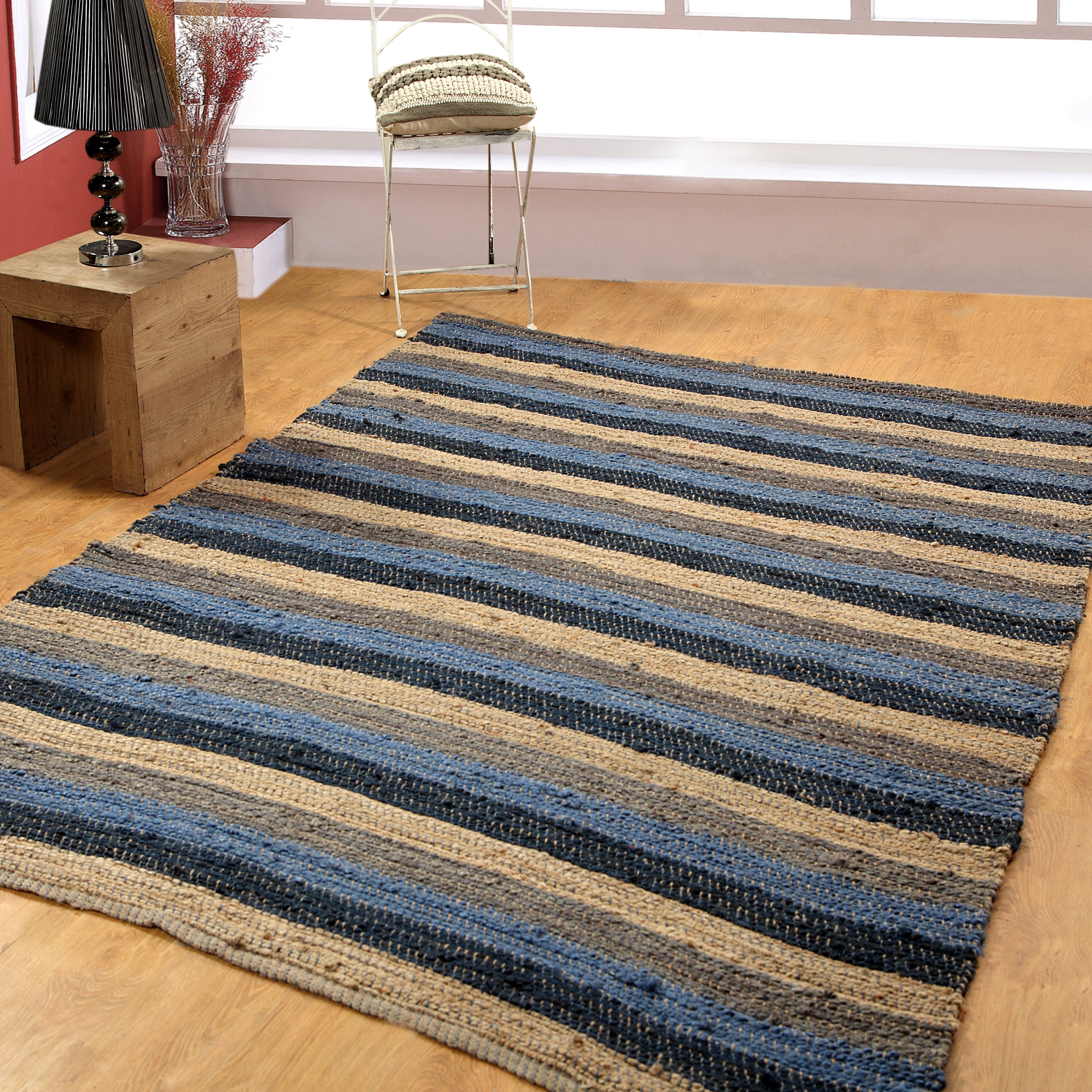 Affinity Linens HandWoven Blue/Navy Area Rug Wayfair