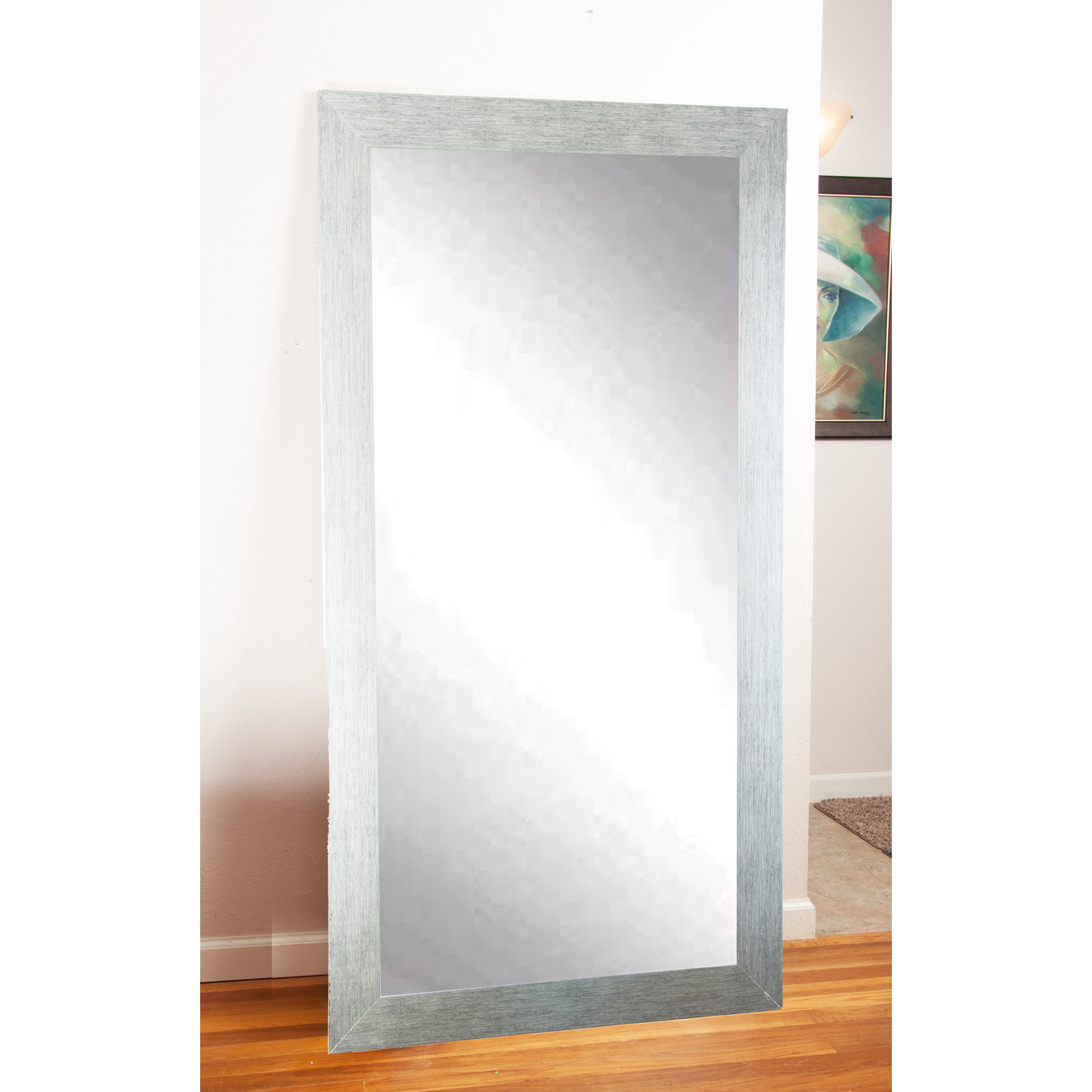 BrandtWorksLLC Stainless Grain Silver Floor Mirror & Reviews Wayfair