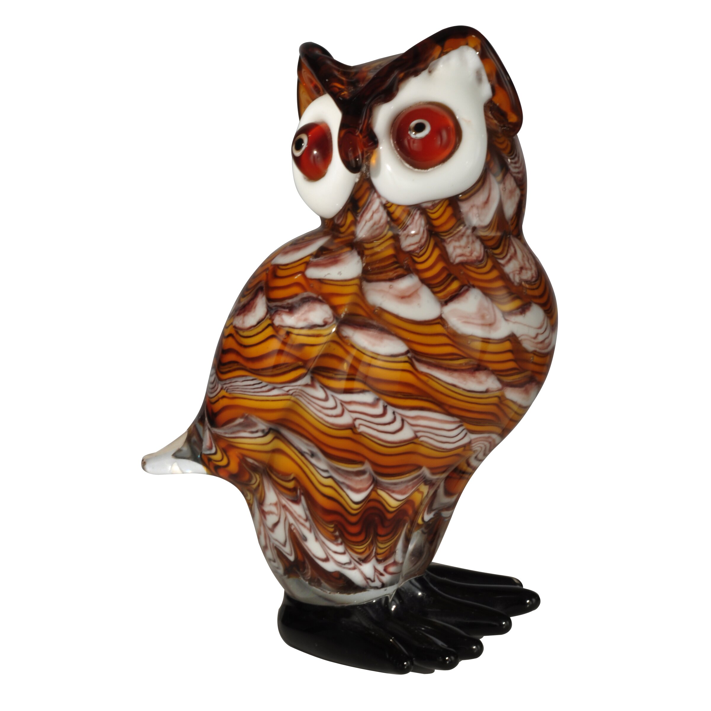 blue and white owl figurine