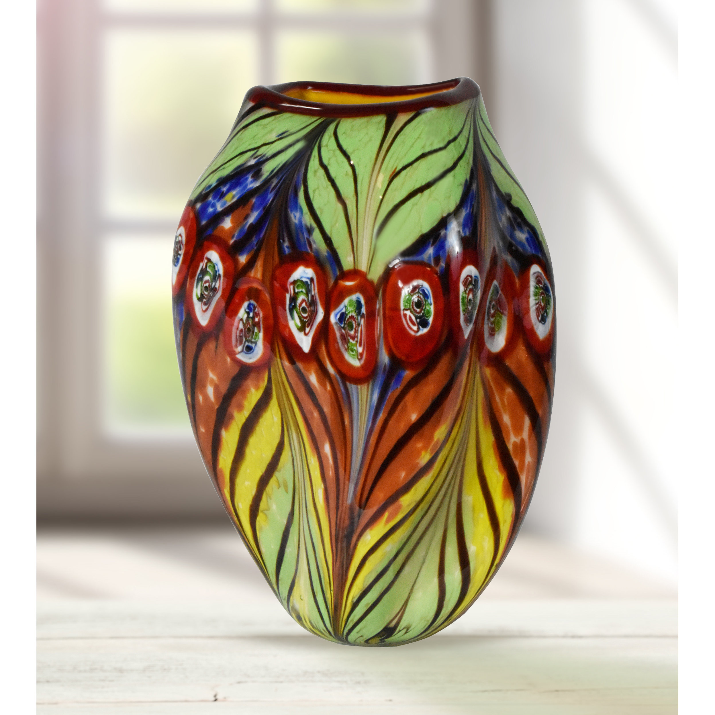 Dale Tiffany Peacock Feather Vase Wayfair