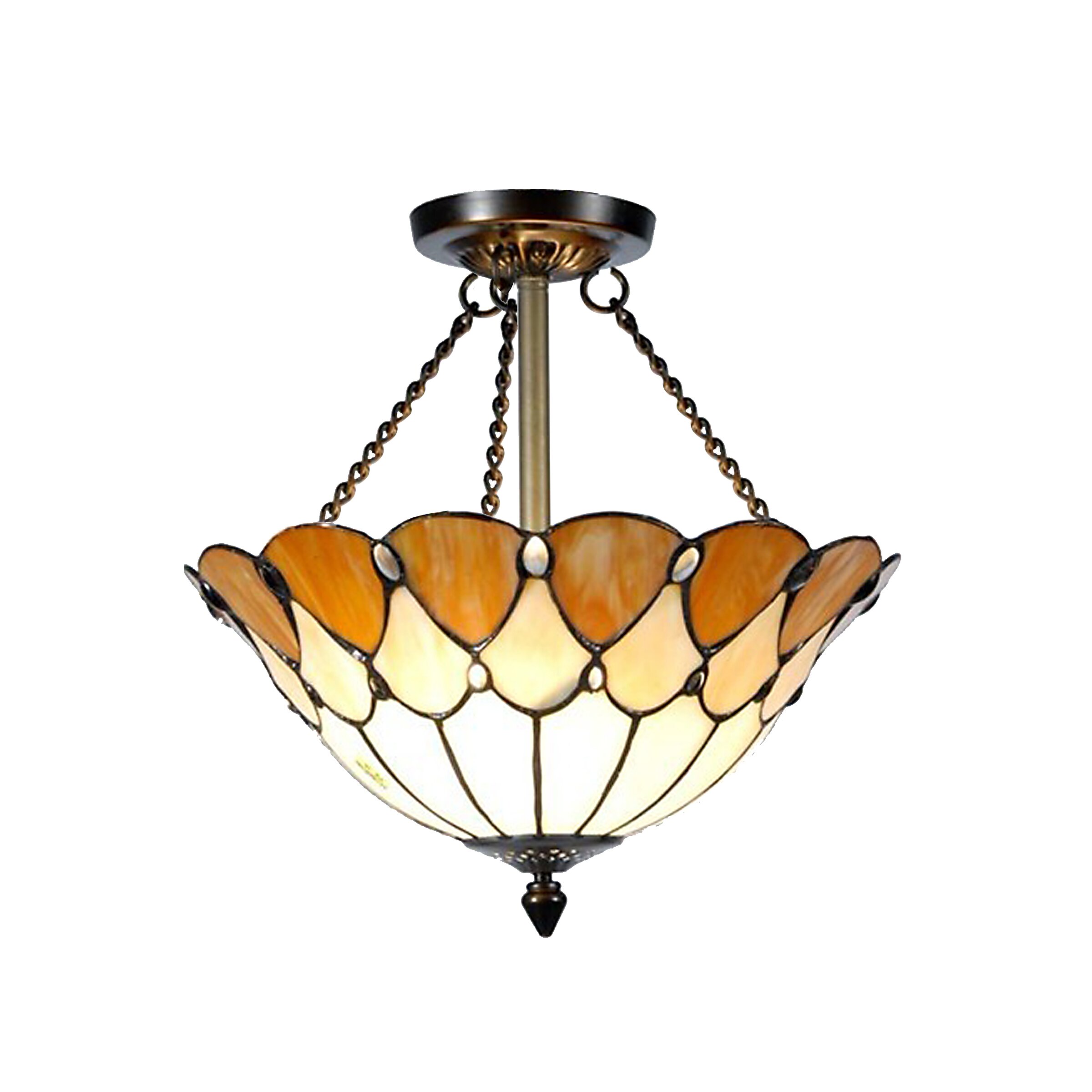 Dale Tiffany Scalloped Jeweled 2 Light Flush Mount & Reviews | Wayfair